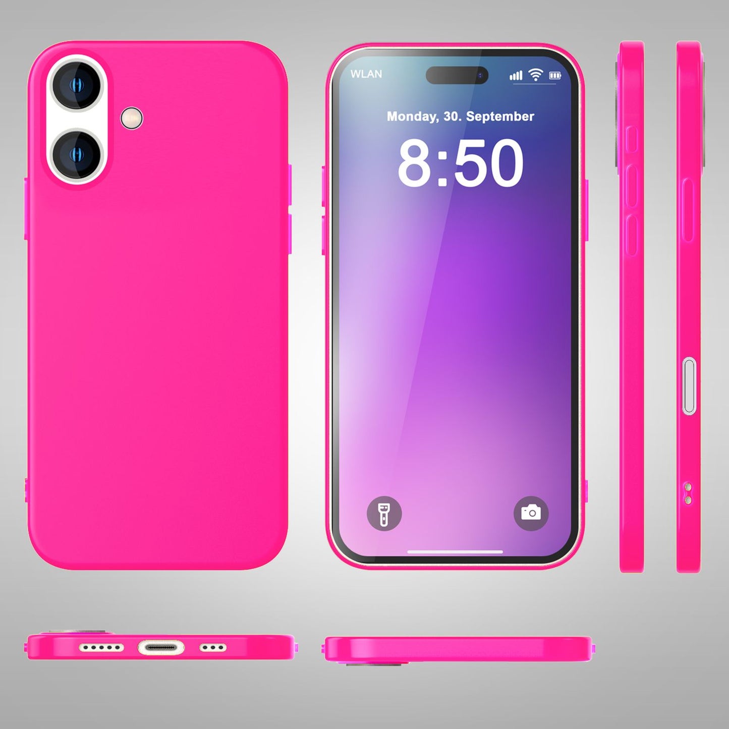NALIA NeonShock Case - Neonfarbenes Silikoncover, TPU Material, Kompatibel Mit iPhone 16 Plus