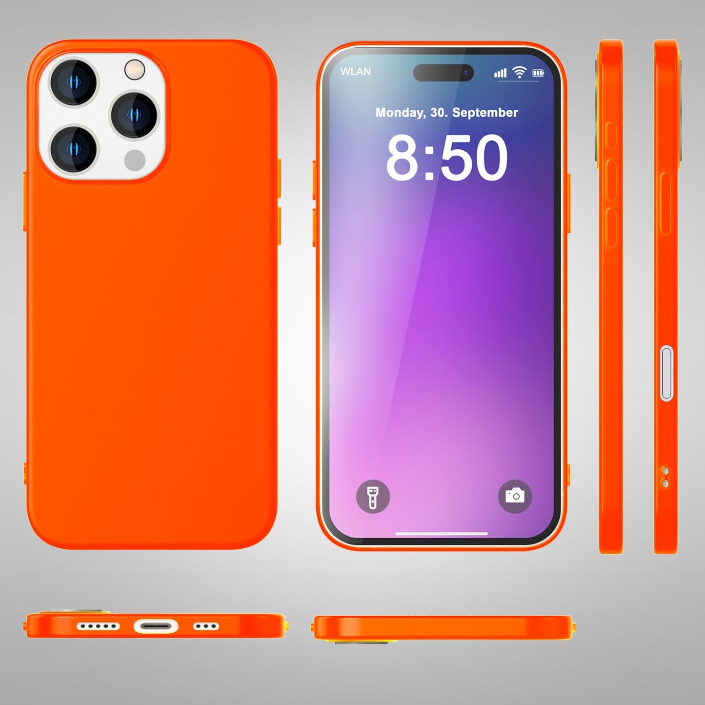 NALIA Bunte Neon Silikonhülle für iPhone 16 Pro Max, Hülle mit Intensiver Farbe, Rutschfeste Handyhülle Soft Case