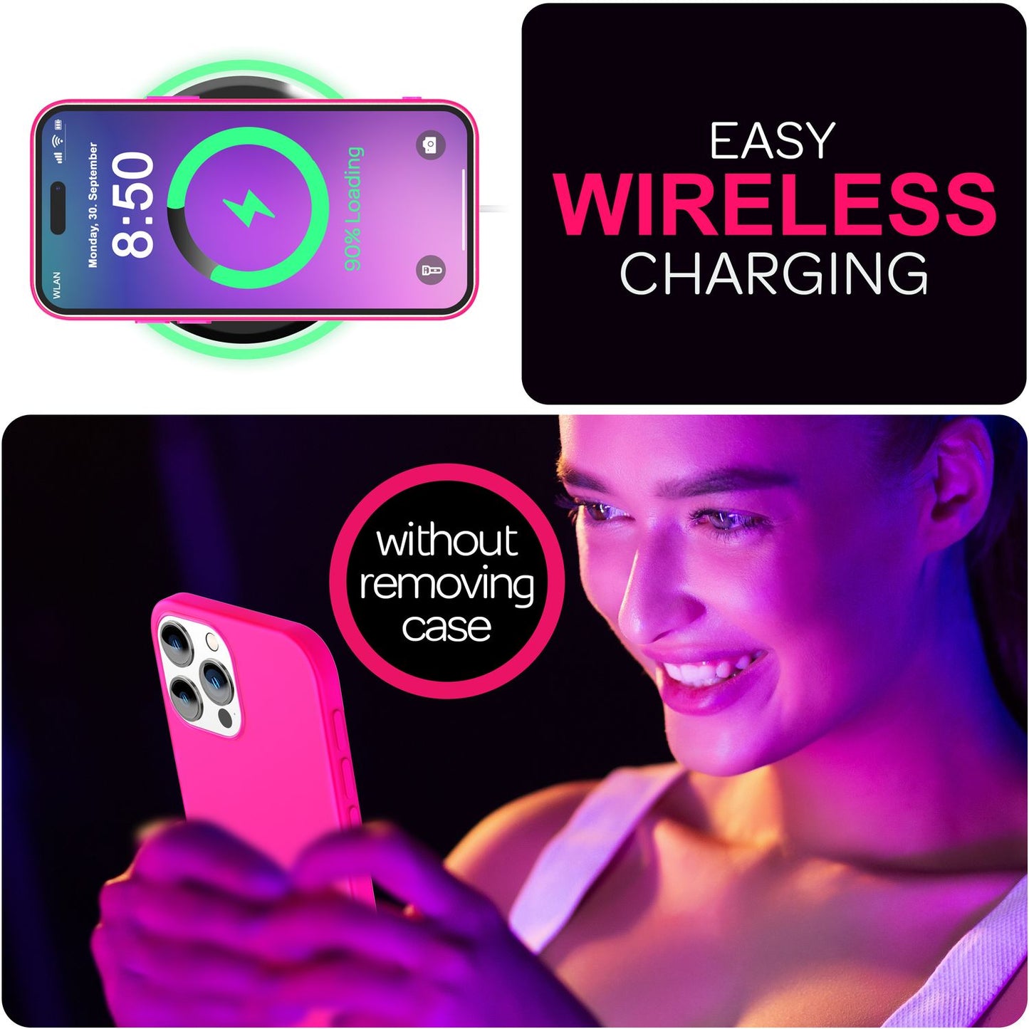 NALIA Bunte Neon Silikonhülle für iPhone 16 Pro Max, Hülle mit Intensiver Farbe, Rutschfeste Handyhülle Soft Case