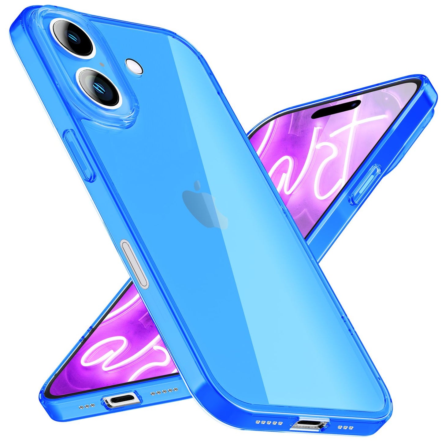 Carcasă NALIA Clear Neon - Culori neon vibrante, grosime 1,0 mm; greutate 12 g; Compatibilă cu iPhone 16 Plus