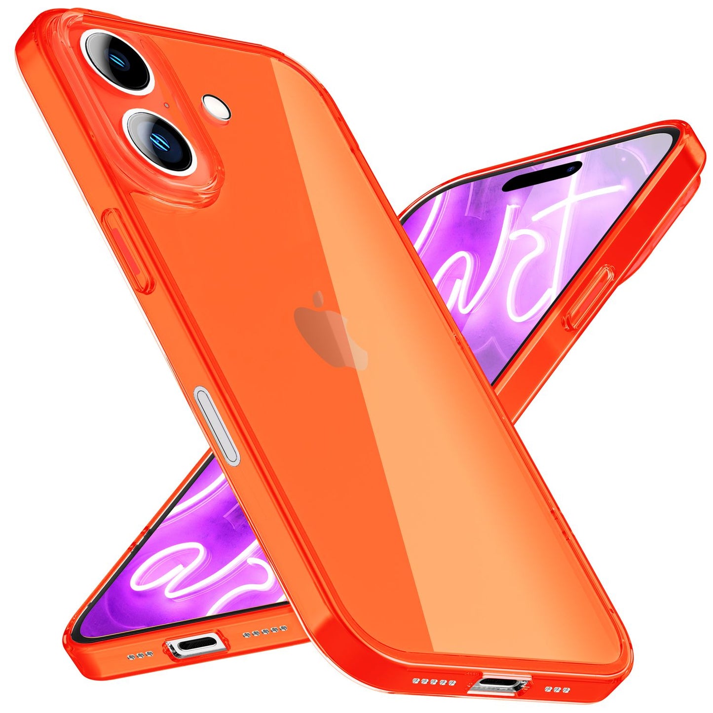 Carcasă NALIA Clear Neon - Culori neon vibrante, grosime 1,0 mm; greutate 12 g; Compatibilă cu iPhone 16 Plus
