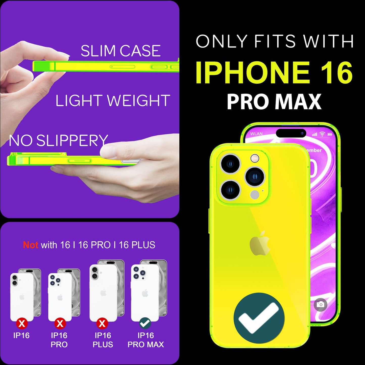 Husă NALIA Clear Neon - Dimensiune 6,7 inch, silicon, culori neon