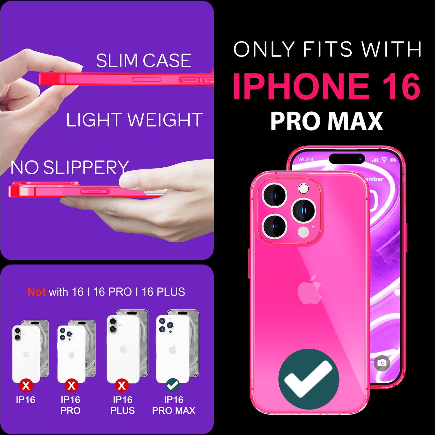 Husă NALIA Clear Neon - Dimensiune 6,7 inch, silicon, culori neon