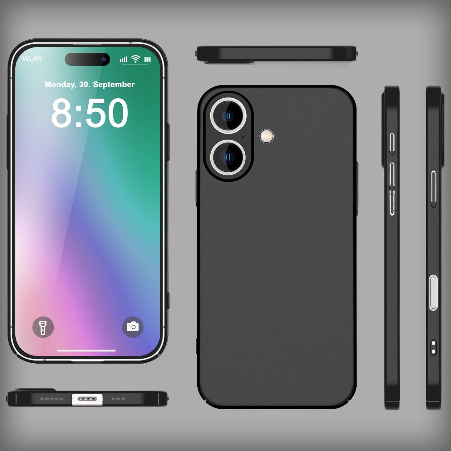 NALIA Ultra Dünne Harte Hülle für iPhone 16, Leichte Schlanke 0,5mm Handyhülle, Matte Rutschfeste Schutzhülle