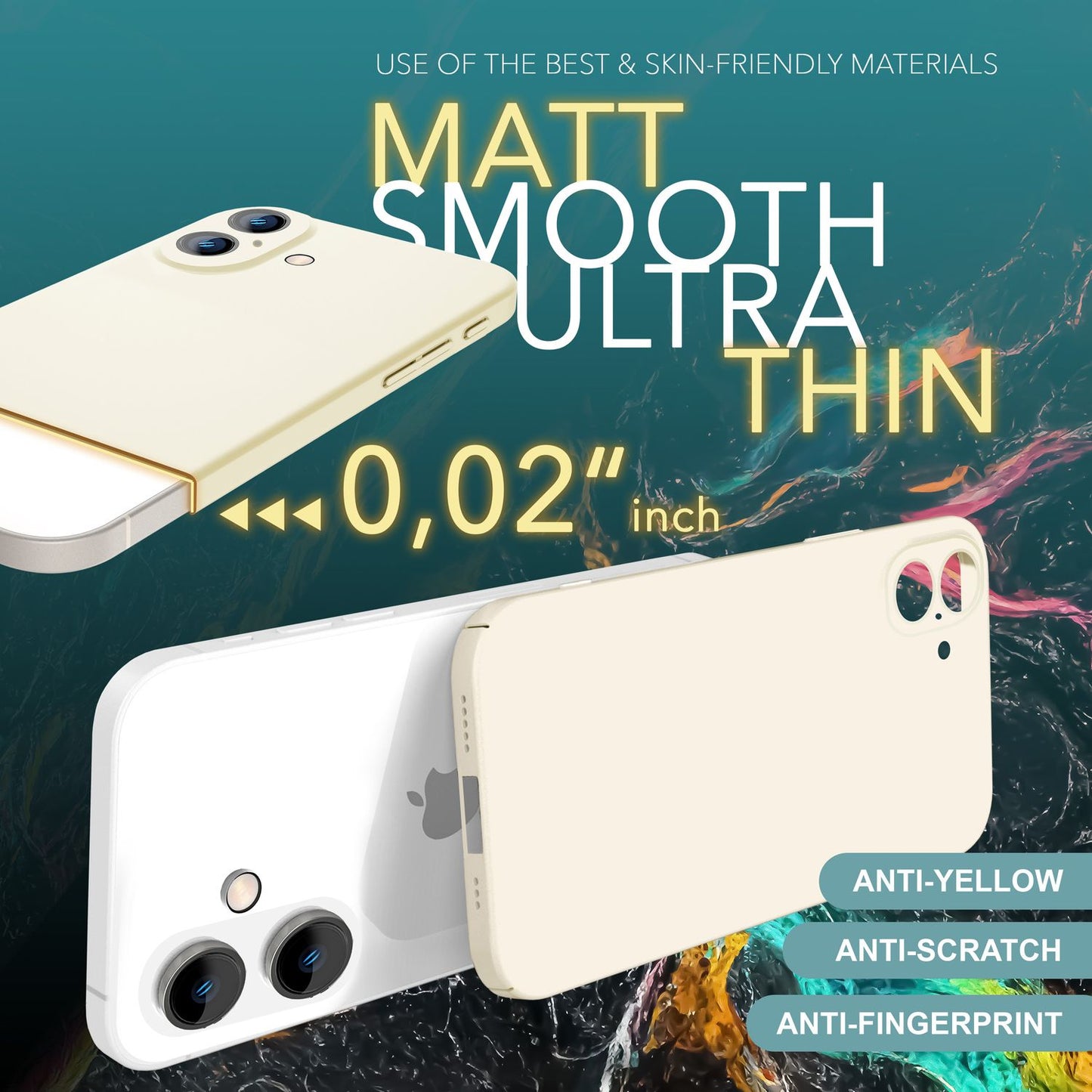 NALIA Ultra Dünne Harte Hülle für iPhone 16 Plus, Leichte Schlanke 0,5mm Handyhülle, Rutschfeste Schutzhülle