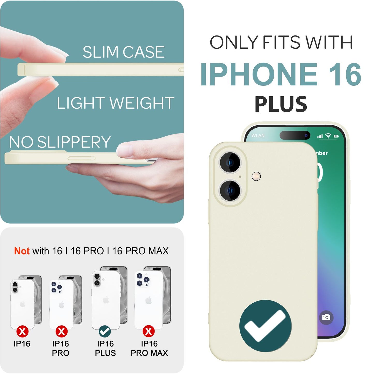 NALIA Ultra Dünne Harte Hülle für iPhone 16 Plus, Leichte Schlanke 0,5mm Handyhülle, Rutschfeste Schutzhülle