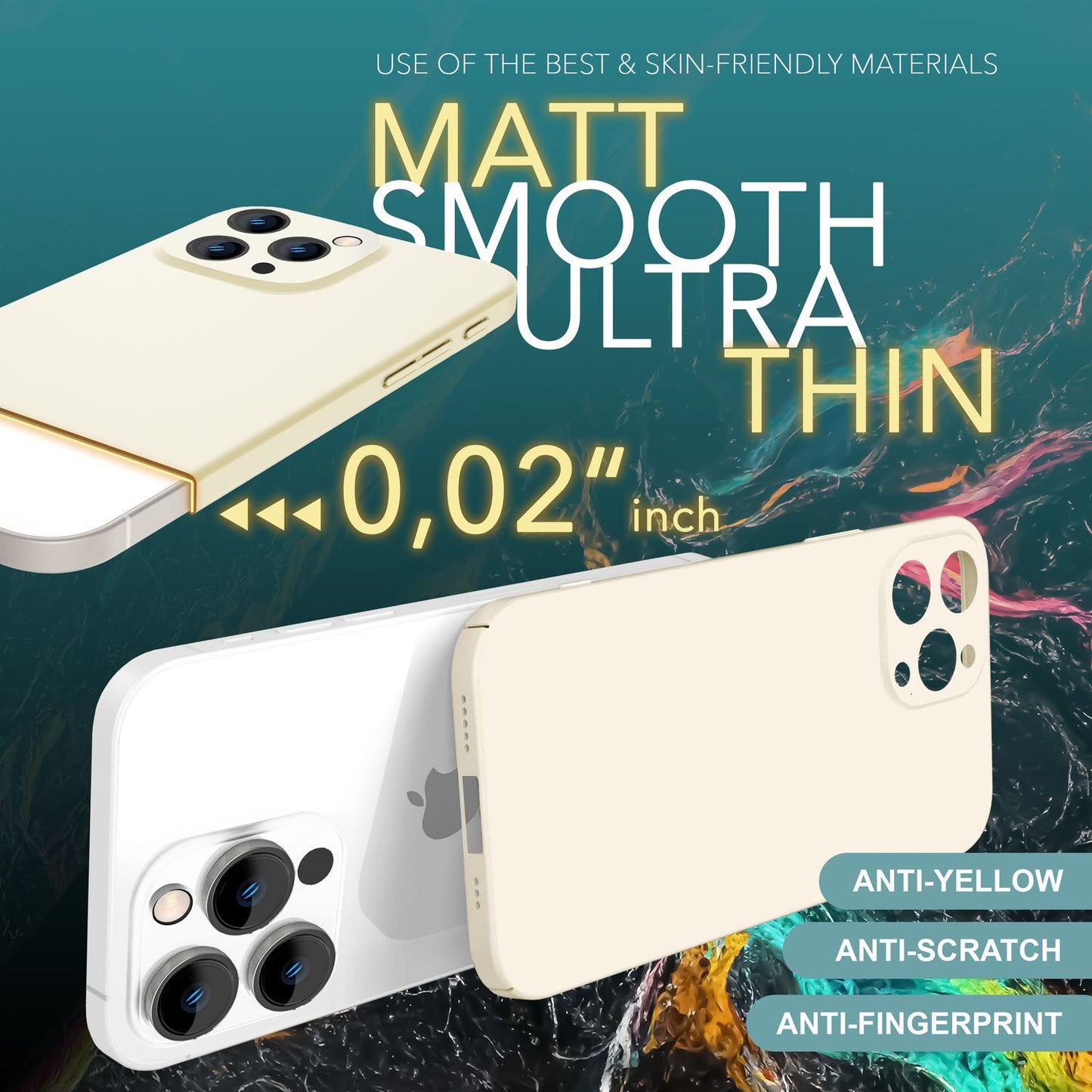 NALIA Ultra Dünne Harte Hülle für iPhone 16 Pro, Leichte Schlanke 0,5mm Handyhülle, Rutschfeste Schutzhülle