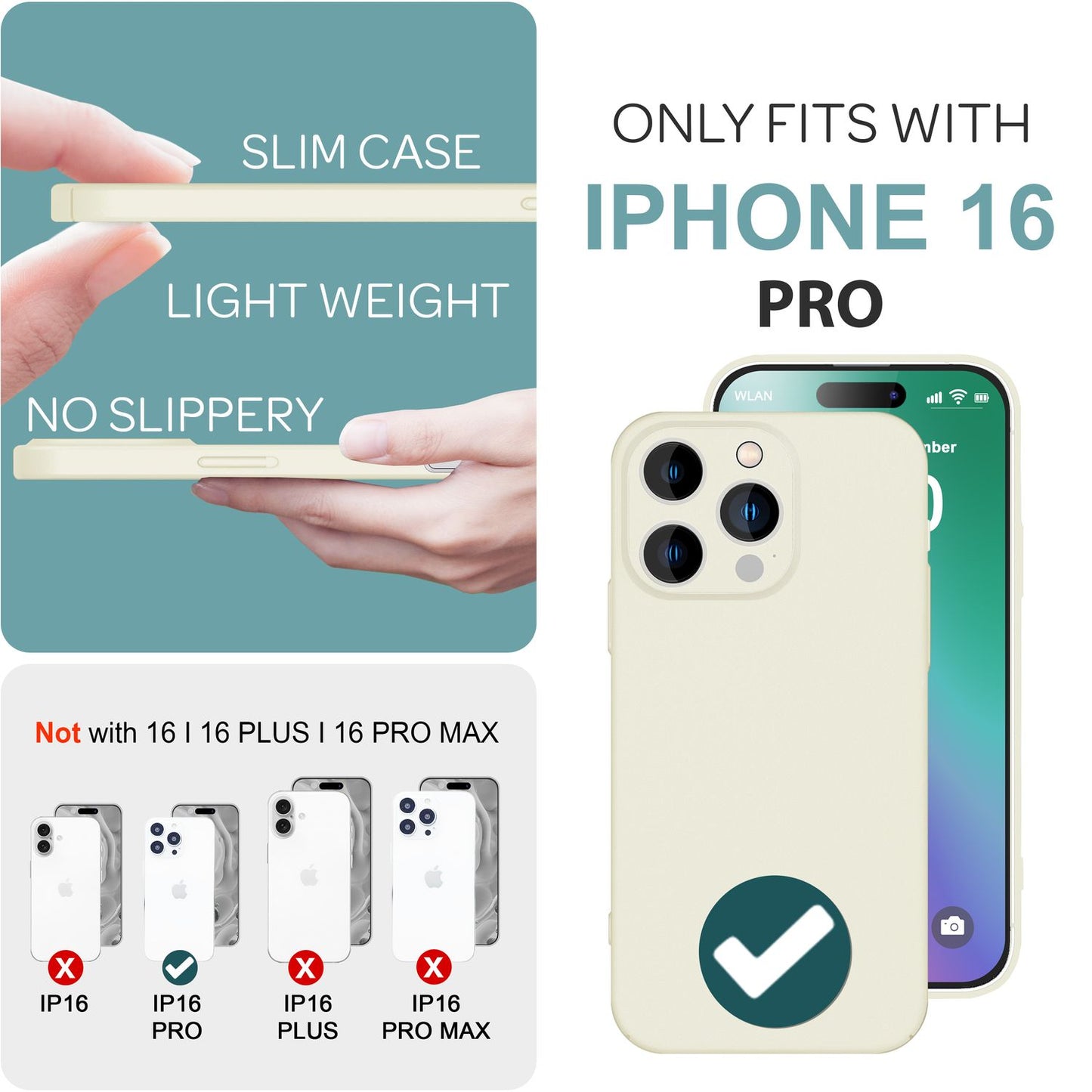 NALIA Ultra Dünne Harte Hülle für iPhone 16 Pro, Leichte Schlanke 0,5mm Handyhülle, Rutschfeste Schutzhülle