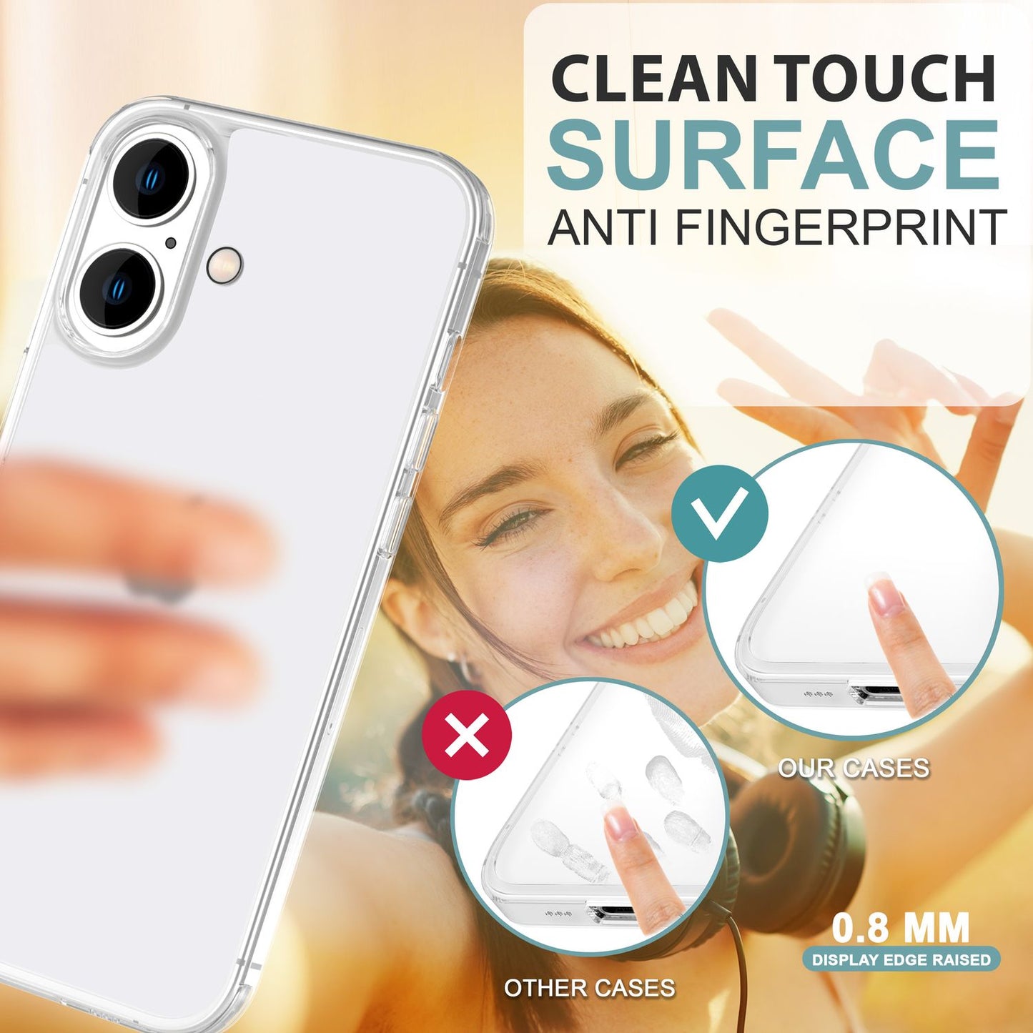 NALIA Extrem Dünne Schutzhülle für iPhone 16, 0,3mm Schlank Ultra Slim Cover Hülle, Semi-Transparente Handyhülle