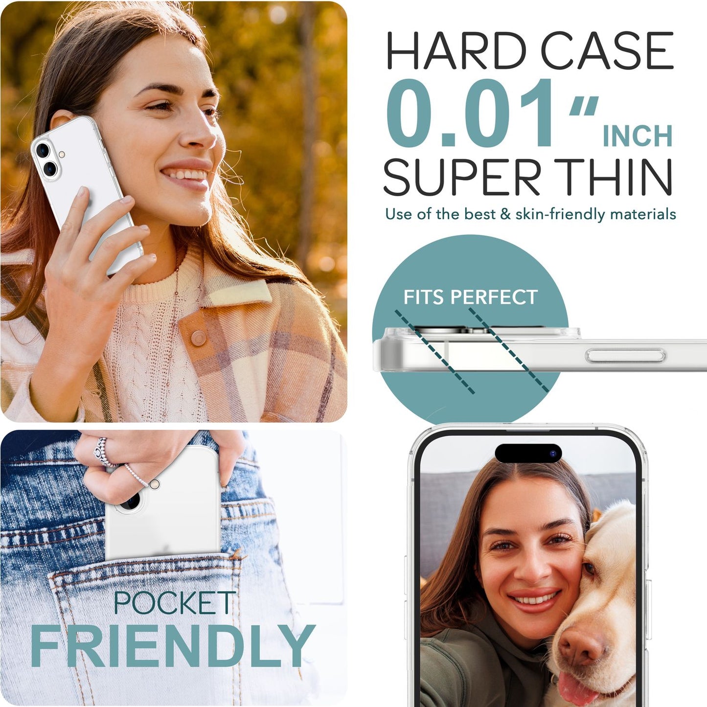 NALIA Extrem Dünne Schutzhülle für iPhone 16, 0,3mm Schlank Ultra Slim Cover Hülle, Semi-Transparente Handyhülle