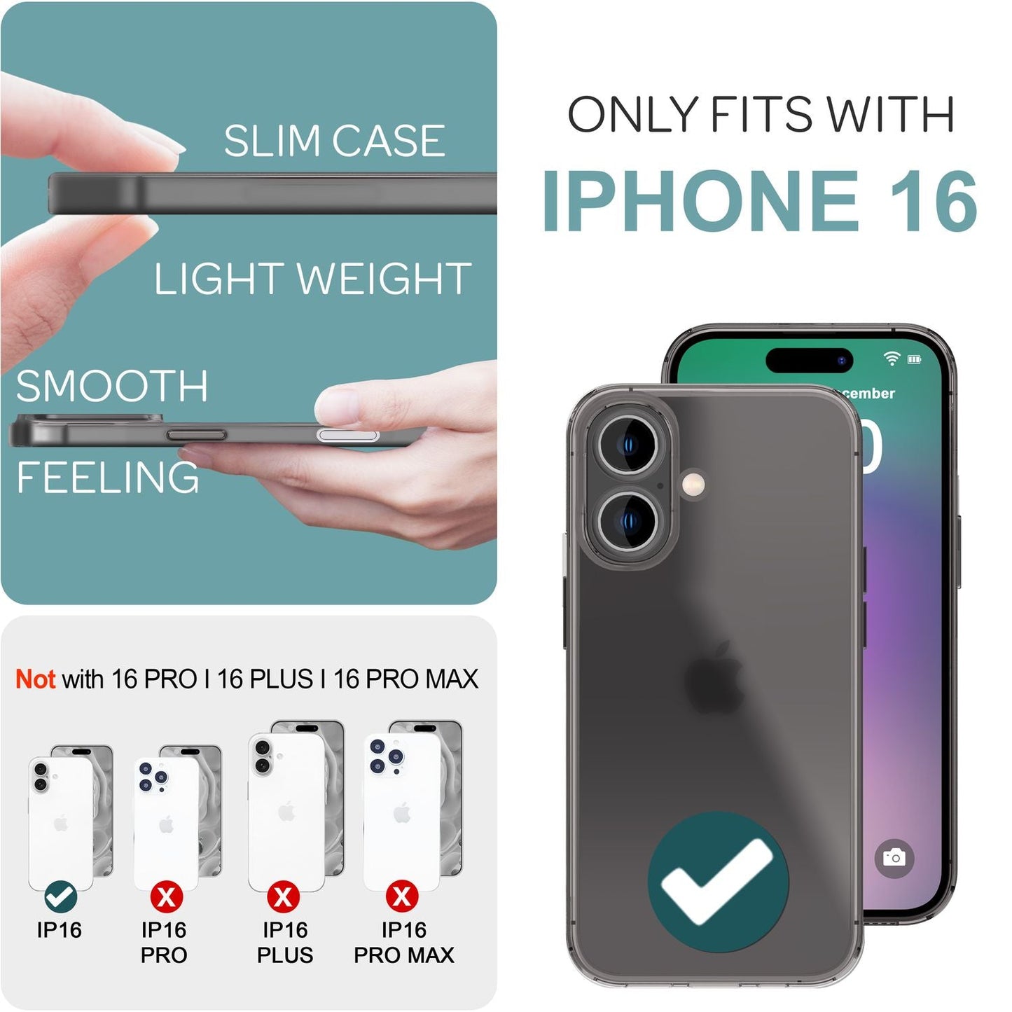 NALIA Extrem Dünne Schutzhülle für iPhone 16, 0,3mm Schlank Ultra Slim Cover Hülle, Semi-Transparente Handyhülle