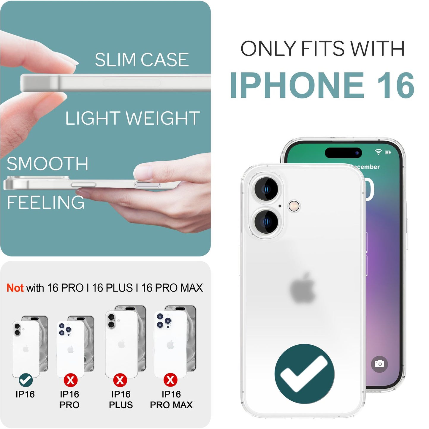 NALIA Extrem Dünne Schutzhülle für iPhone 16, 0,3mm Schlank Ultra Slim Cover Hülle, Semi-Transparente Handyhülle