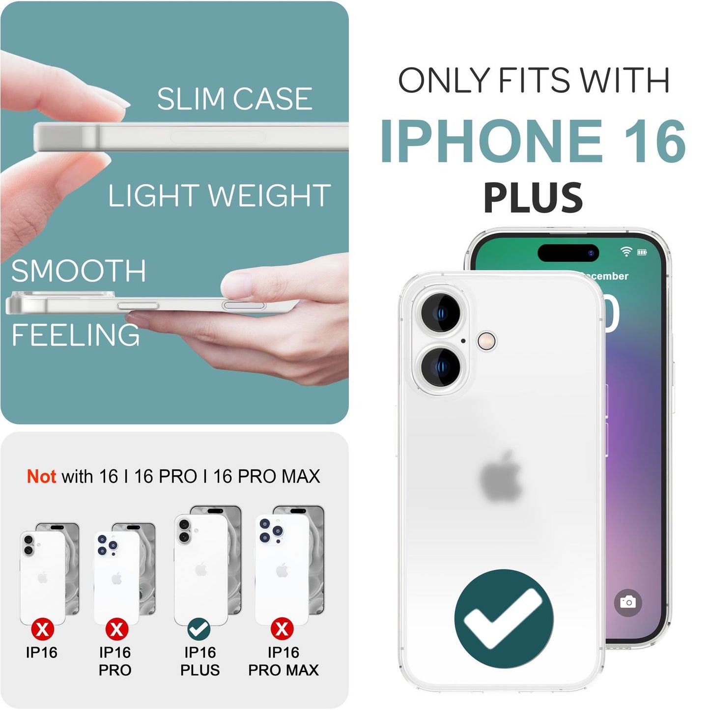 Husă de protecție ultra-subțire NALIA pentru iPhone 16 Plus - grosime 0,3 mm, semi-transparentă, finisaj mat