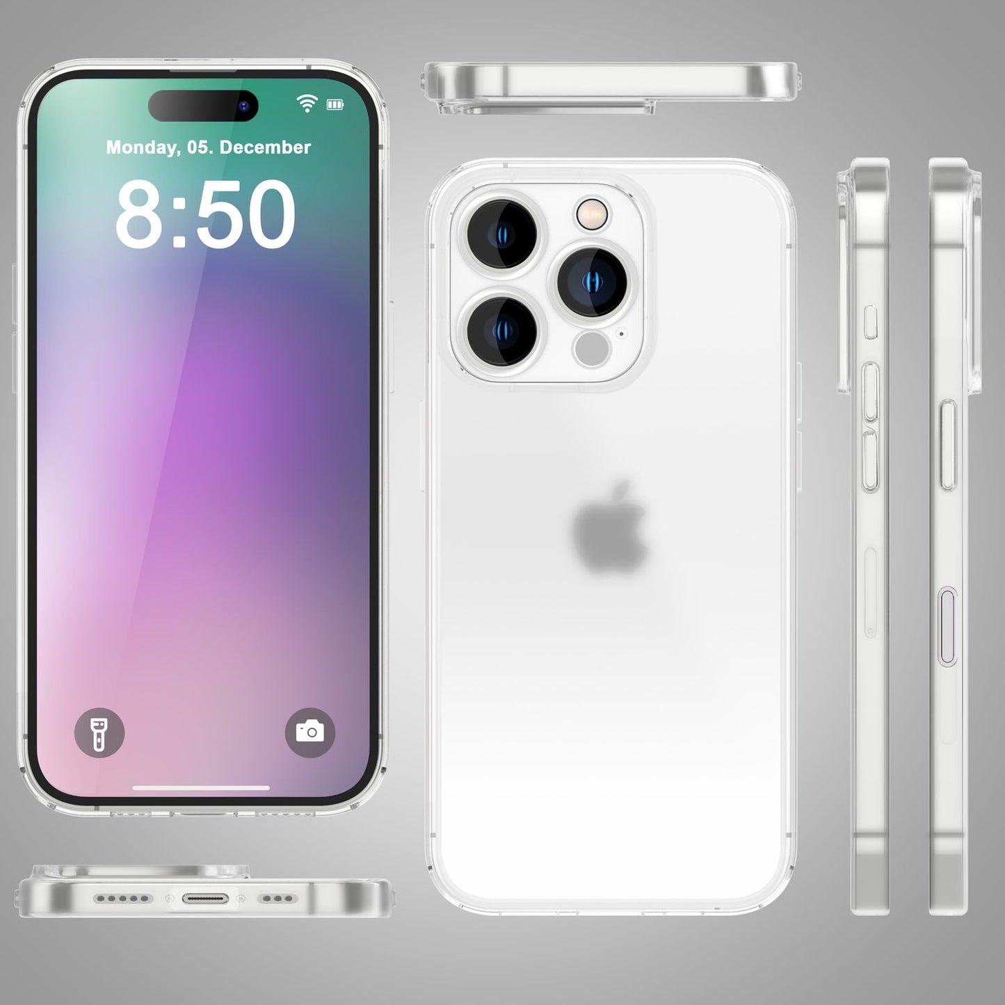 NALIA Husă de protecție extrem de subțire pentru iPhone 16 Pro, carcasă subțire ultra subțire de 0,3 mm, carcasă de telefon semitransparentă