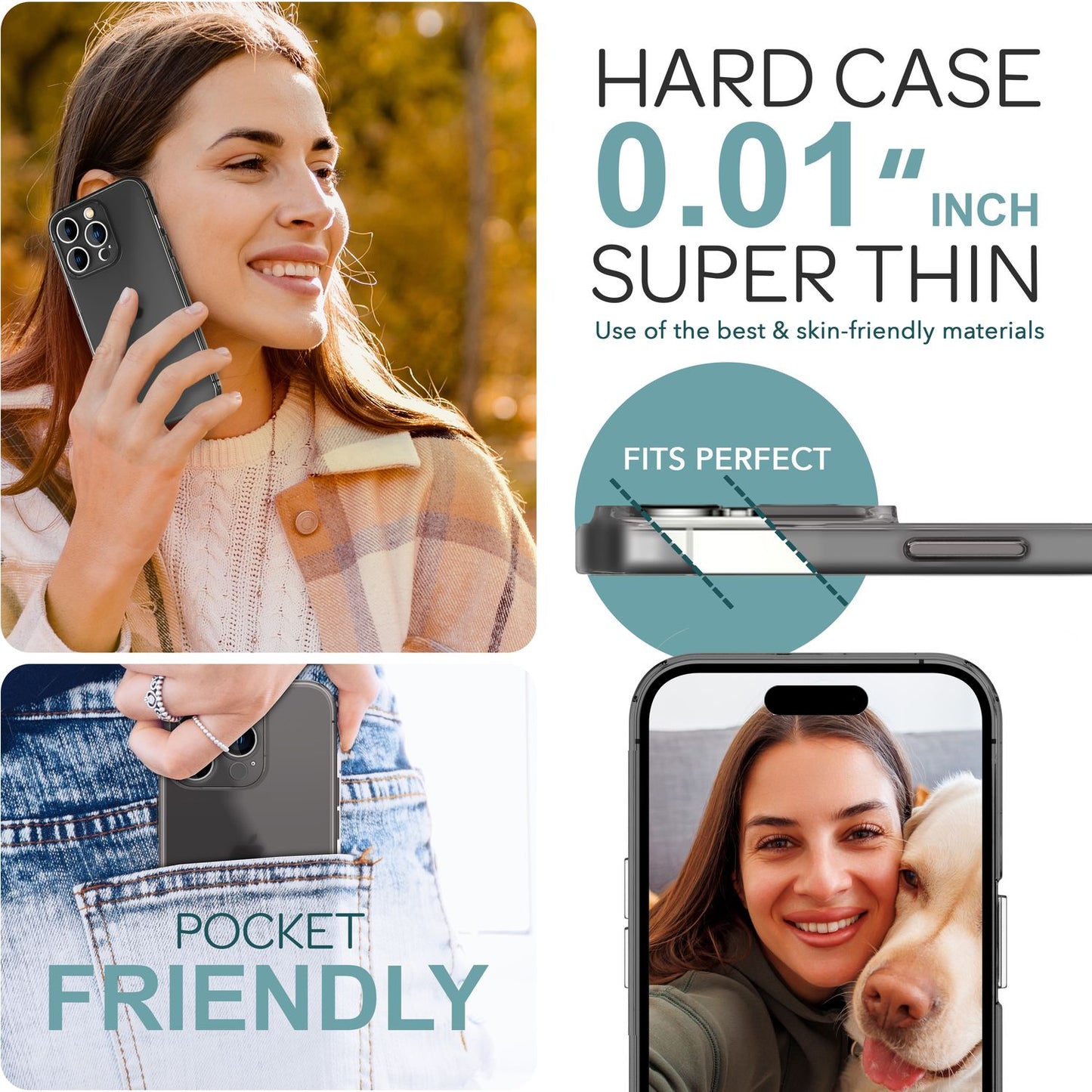 NALIA Extrem Dünne Schutzhülle für iPhone 16 Pro Max, 0,3mm Cover Ultra Slim Hülle, Semi-Transparente Handyhülle