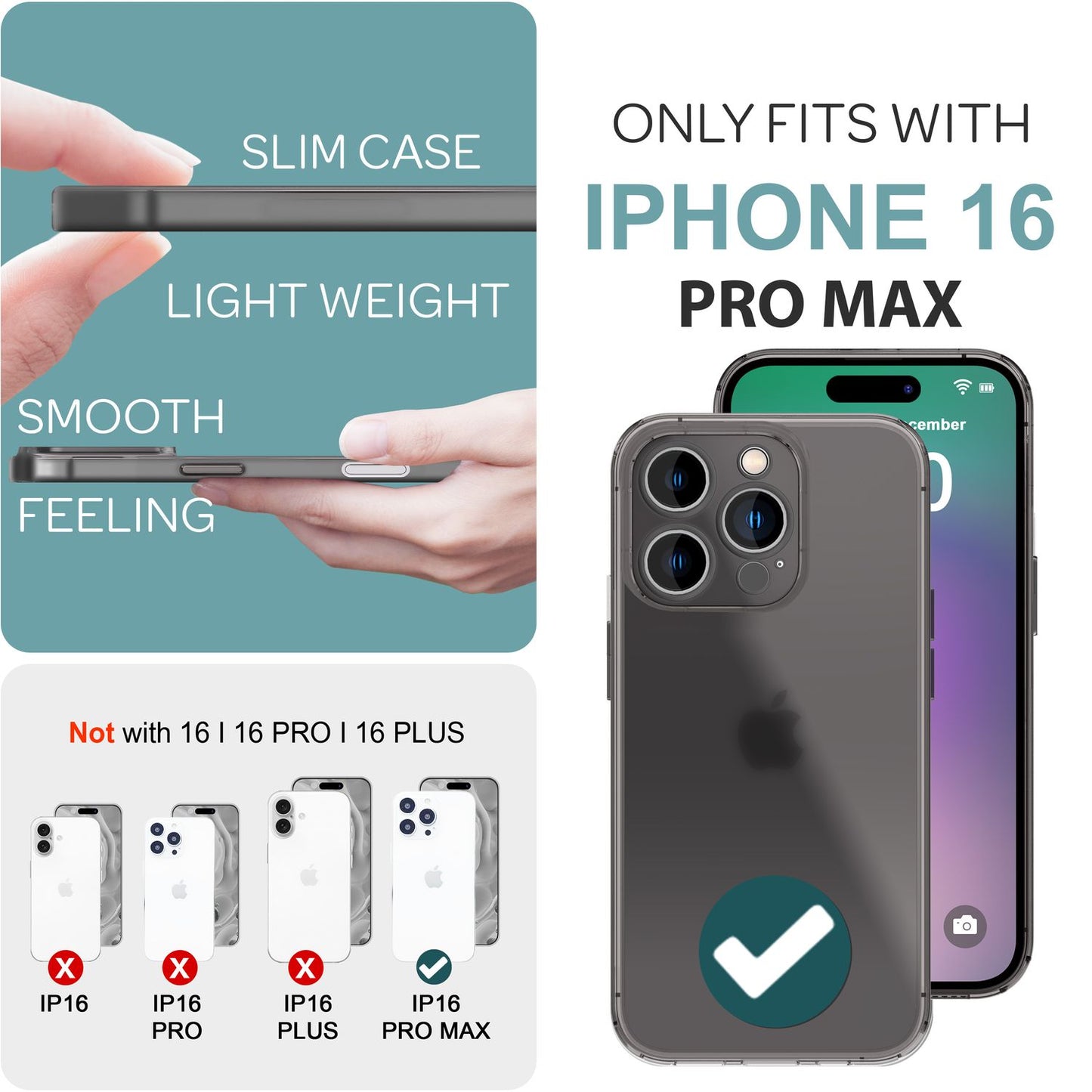 NALIA Extrem Dünne Schutzhülle für iPhone 16 Pro Max, 0,3mm Cover Ultra Slim Hülle, Semi-Transparente Handyhülle