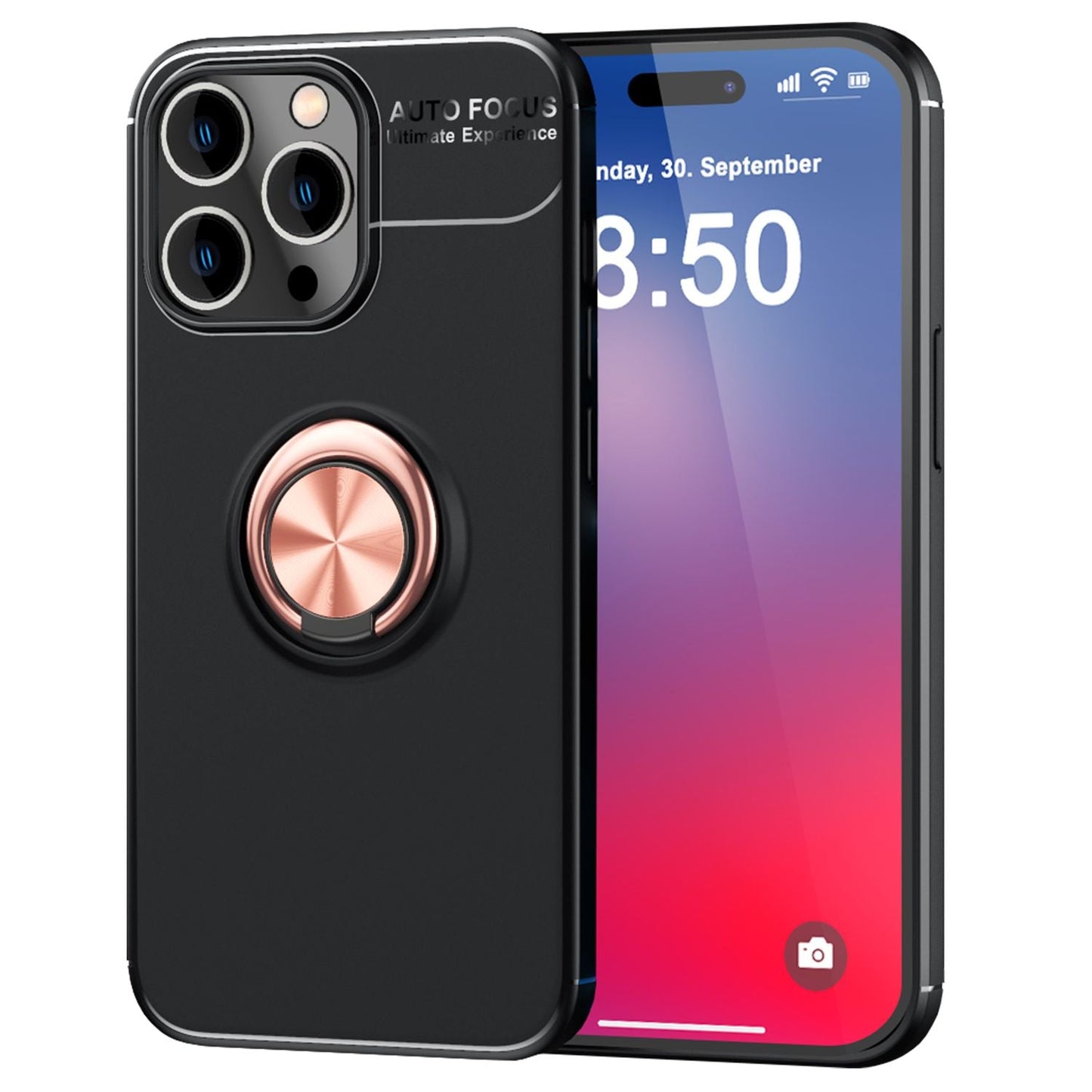 Husă de protecție NALIA Grip360 - Suport inelar 360° din silicon, potrivire perfectă pentru iPhone 16 Pro Max