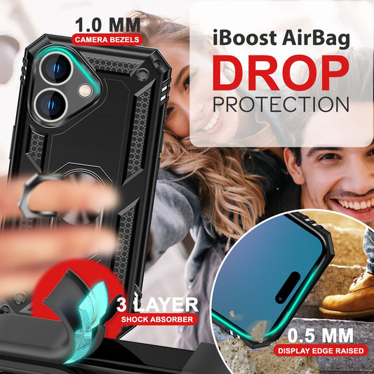 Pancerne etui NALIA RingDefend Extreme Protection – kompatybilne z iPhonem 16 Plus, z pierścieniem 360, odporne na wstrząsy