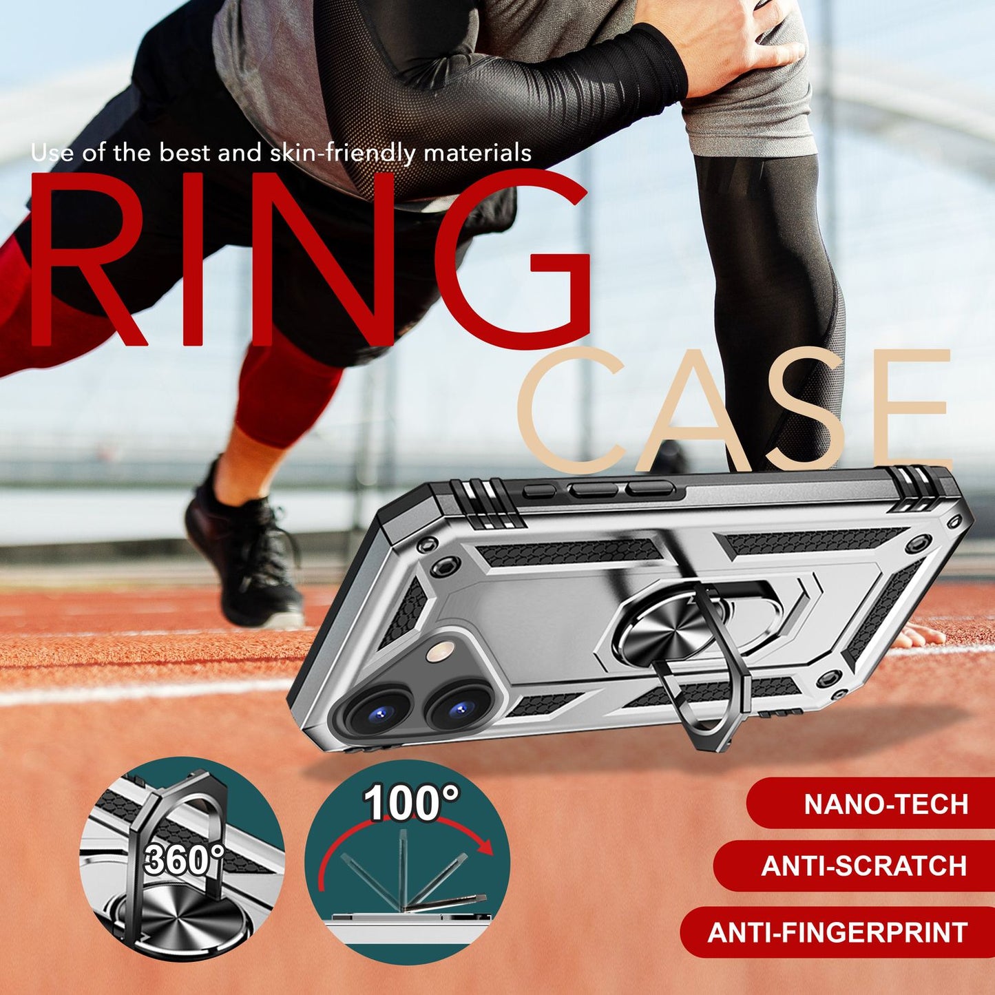 NALIA Military-Style Ringhülle für iPhone 16 Plus, Extrem Schutz Panzer Handyhülle, Hardcase Hülle mit 360° Ring