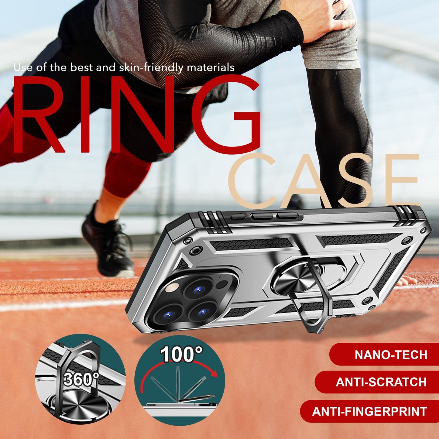 NALIA Military-Style Ringhülle für iPhone 16 Pro Max, Extrem Schutz Handyhülle, Hardcase Hülle mit 360° Ring