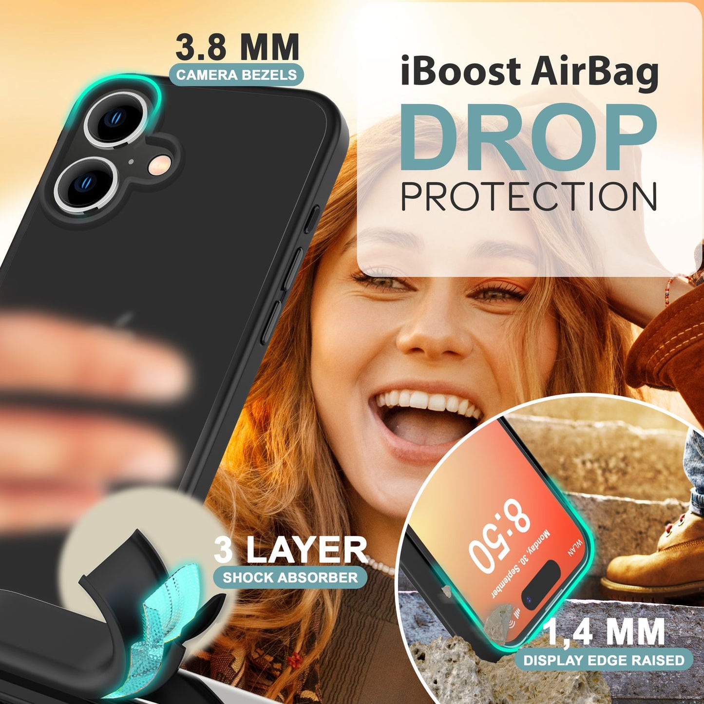 NALIA Fuzion Matte Case - Anti-Fingerabdruck, Abm. 151 x 73 mm