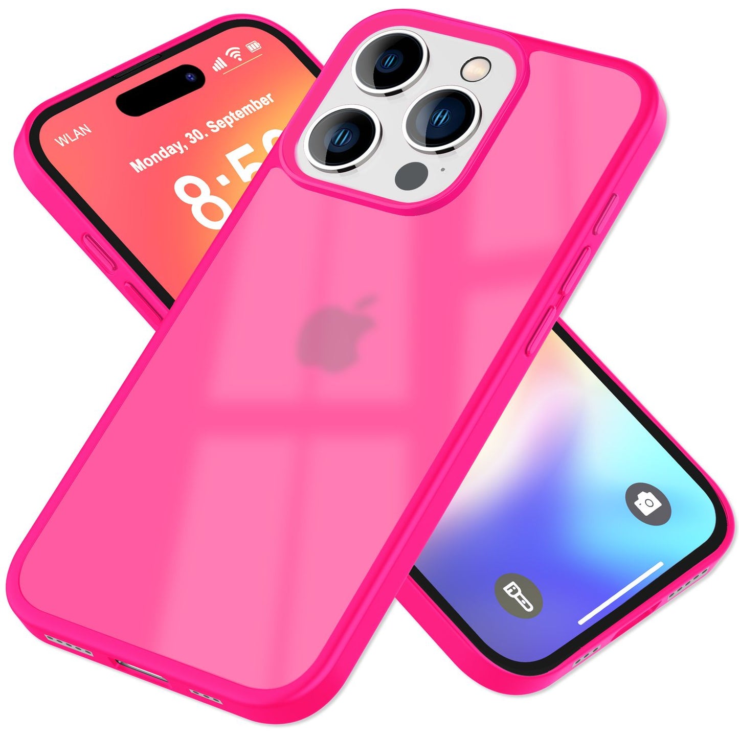 NALIA Matte Hybrid Hülle für iPhone 16 Pro, Anti-Fingerabdruck Acryl Rückseite & Silikon, Semi-Transparent