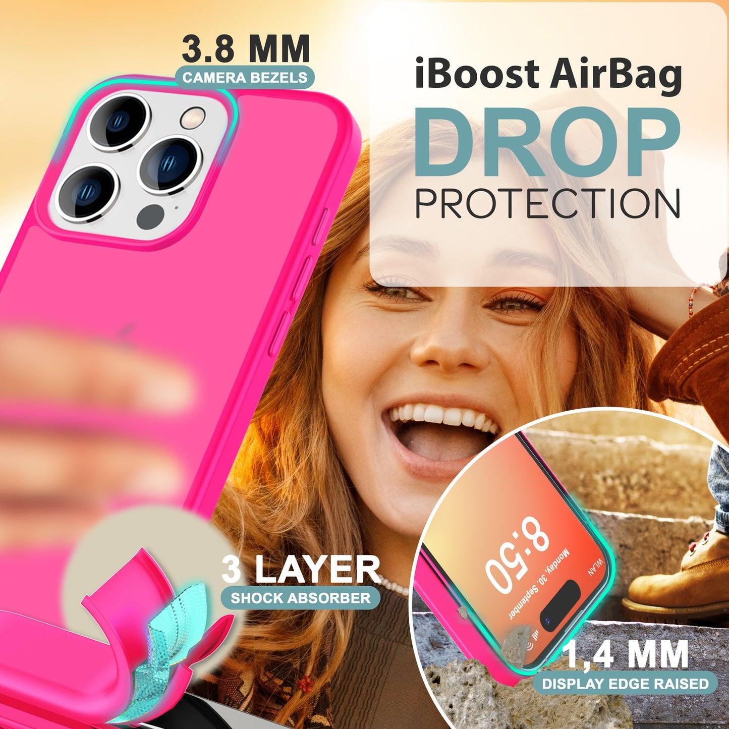 NALIA Matte Hybrid Hülle für iPhone 16 Pro, Anti-Fingerabdruck Acryl Rückseite & Silikon, Semi-Transparent