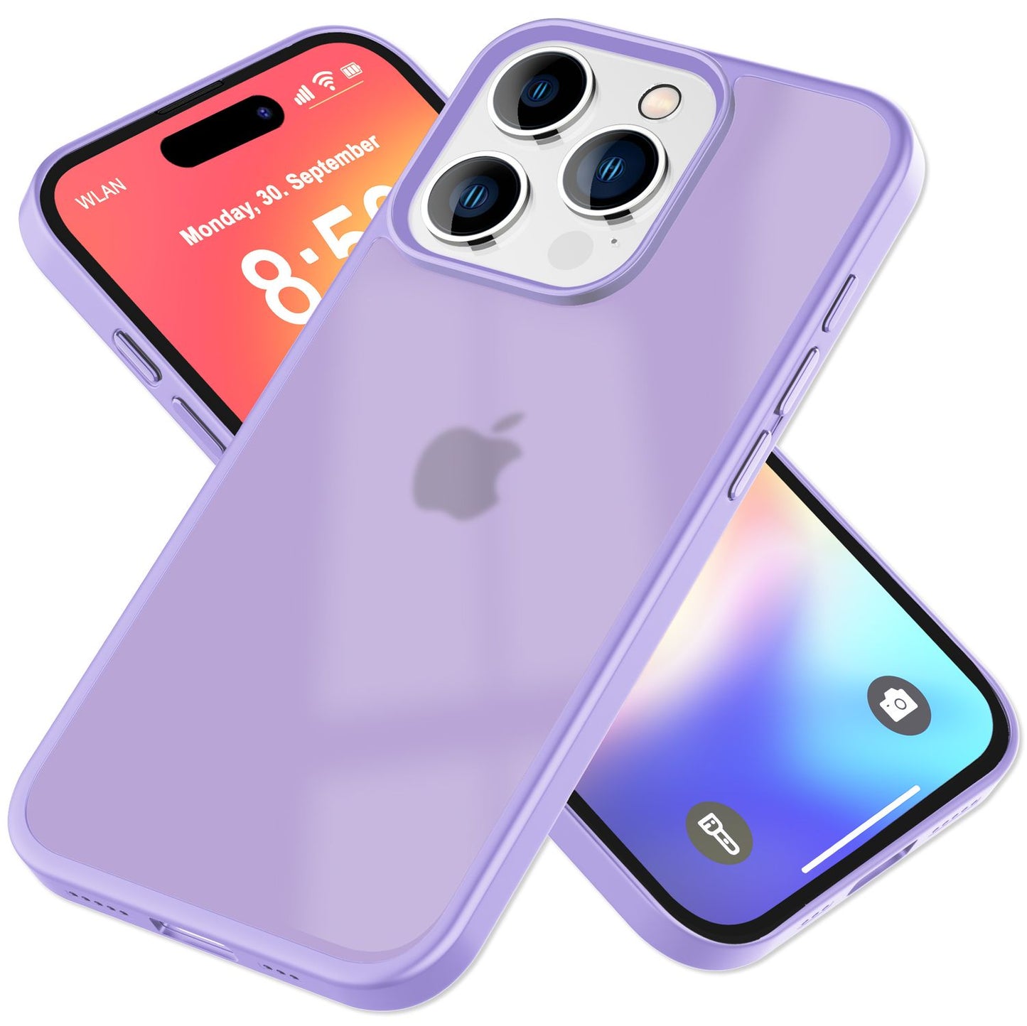 NALIA Matte Hybrid Hülle für iPhone 16 Pro, Anti-Fingerabdruck Acryl Rückseite & Silikon, Semi-Transparent