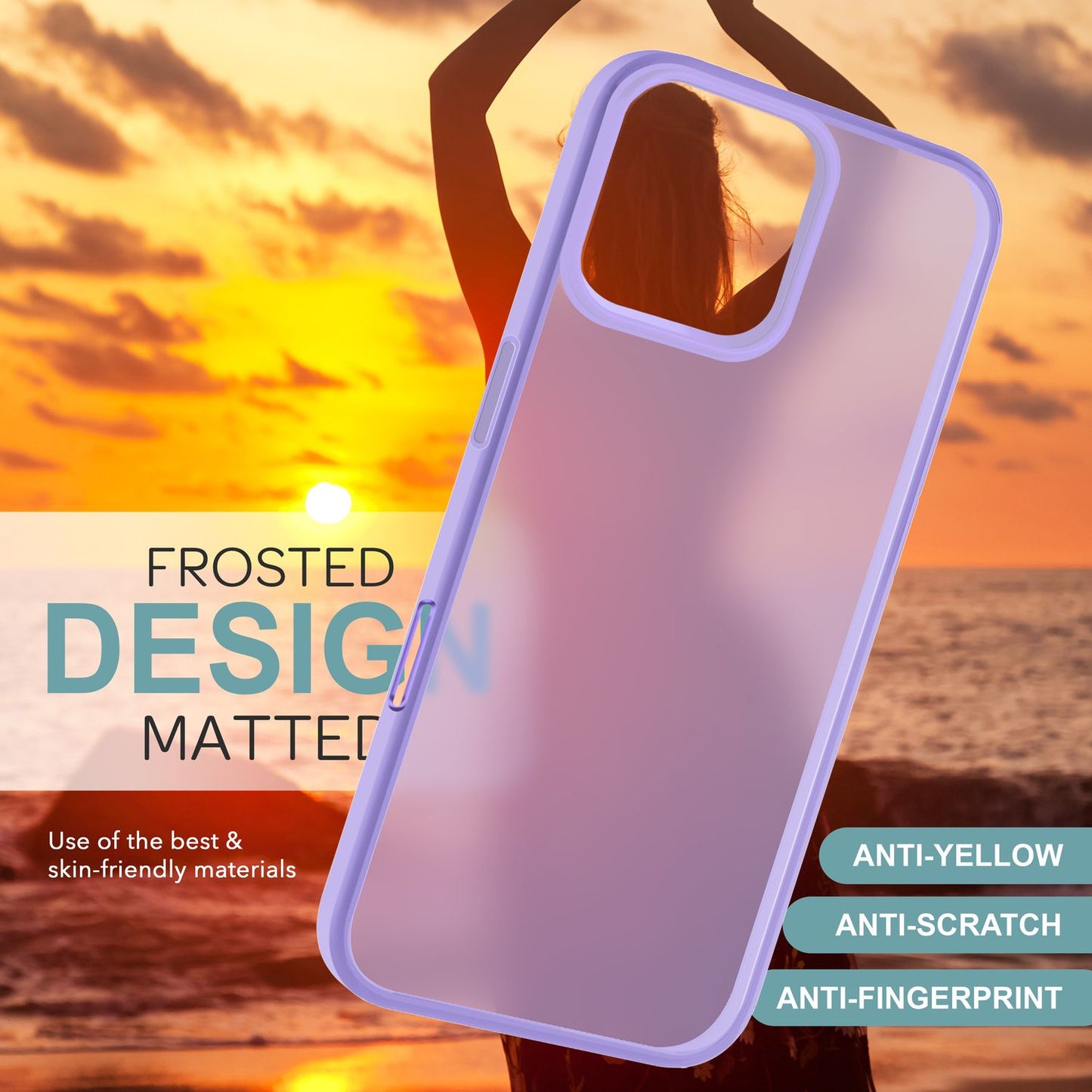 NALIA Matte Hybrid Hülle für iPhone 16 Pro, Anti-Fingerabdruck Acryl Rückseite & Silikon, Semi-Transparent