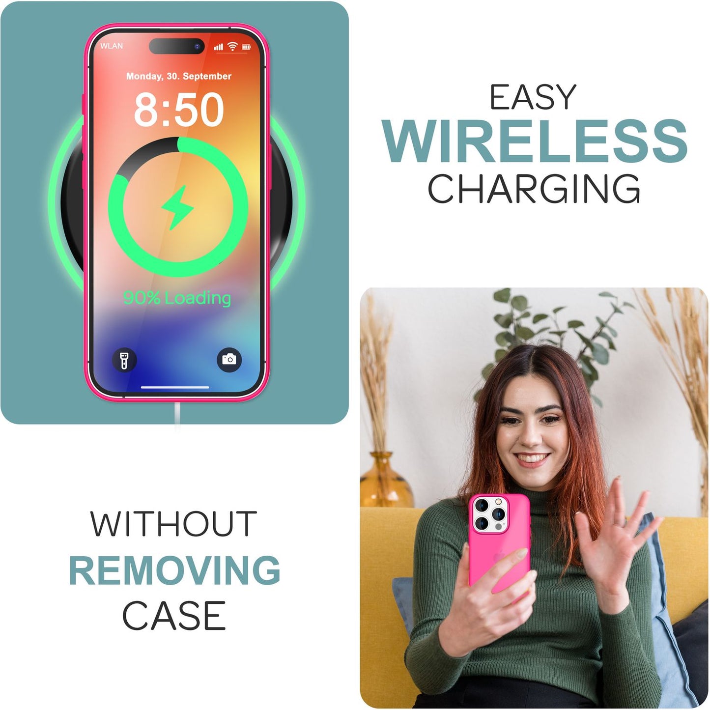 NALIA Matte Hybrid Hülle für iPhone 16 Pro Max, Anti-Fingerabdruck Acryl Rückseite, Cover Semi-Transparent