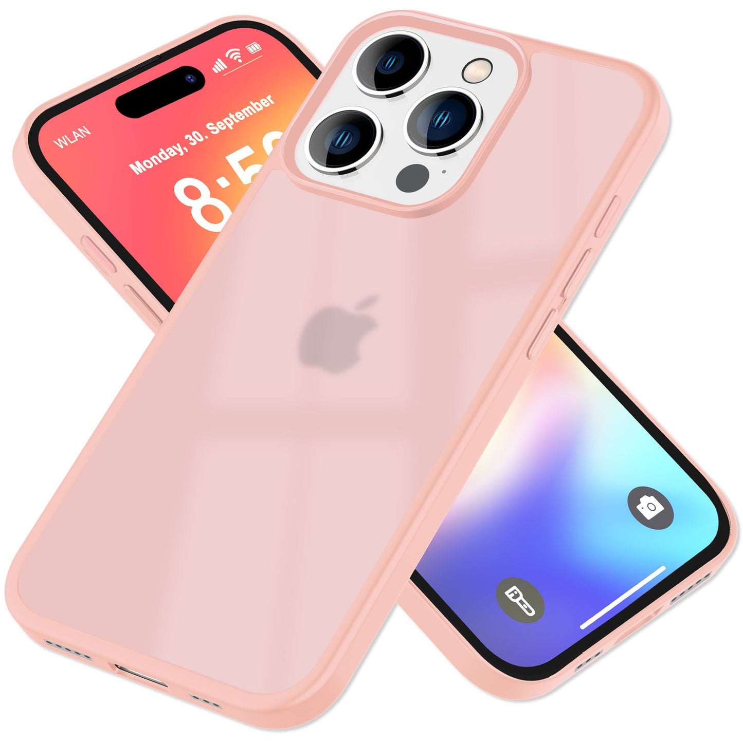 NALIA Matte Hybrid Hülle für iPhone 16 Pro Max, Anti-Fingerabdruck Acryl Rückseite, Cover Semi-Transparent