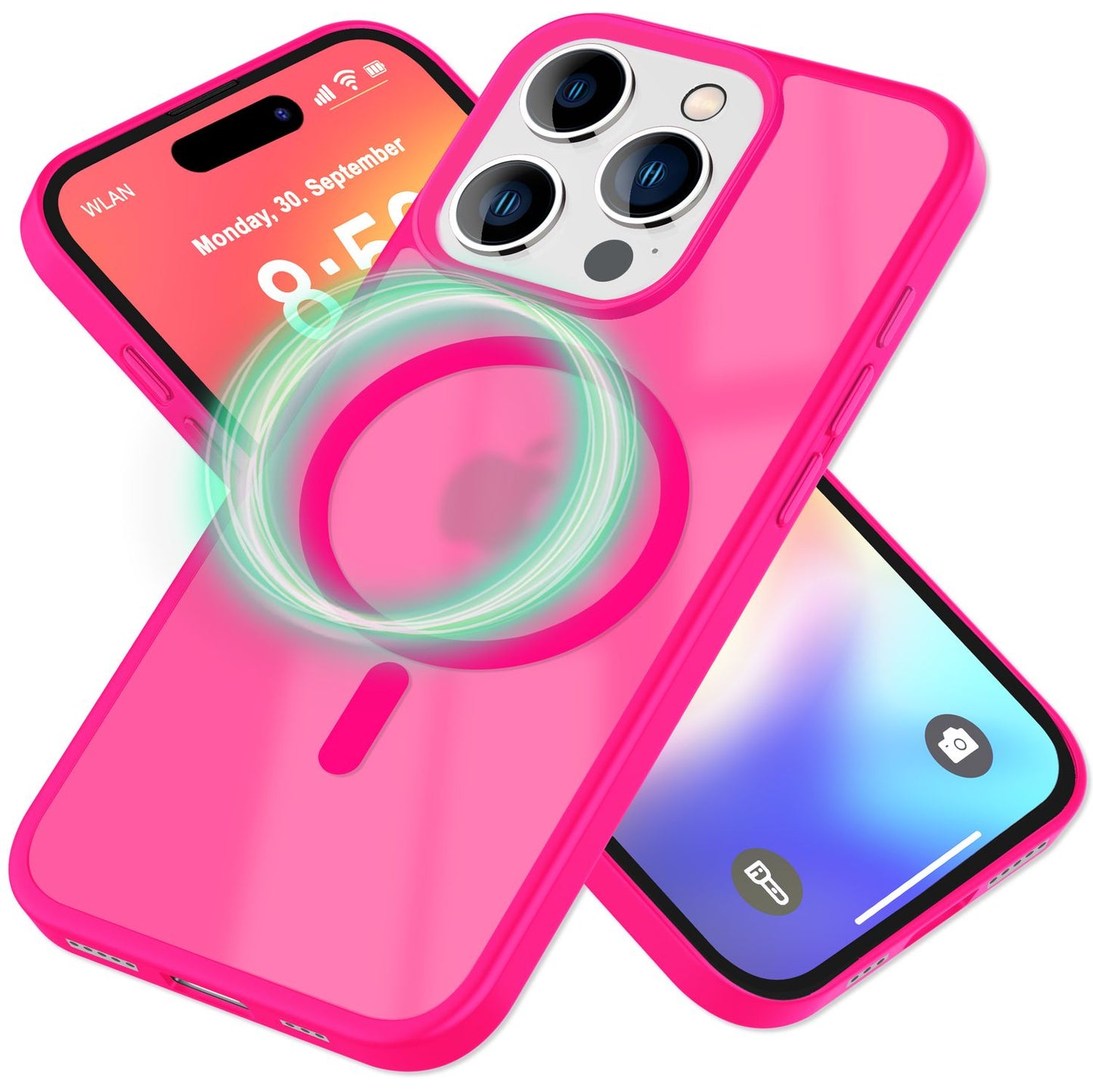 NALIA Matte MagSafe Hybrid Hülle für iPhone 16 Pro, Anti-Fingerabdruck Acryl Rückseite, Semi-Transparent