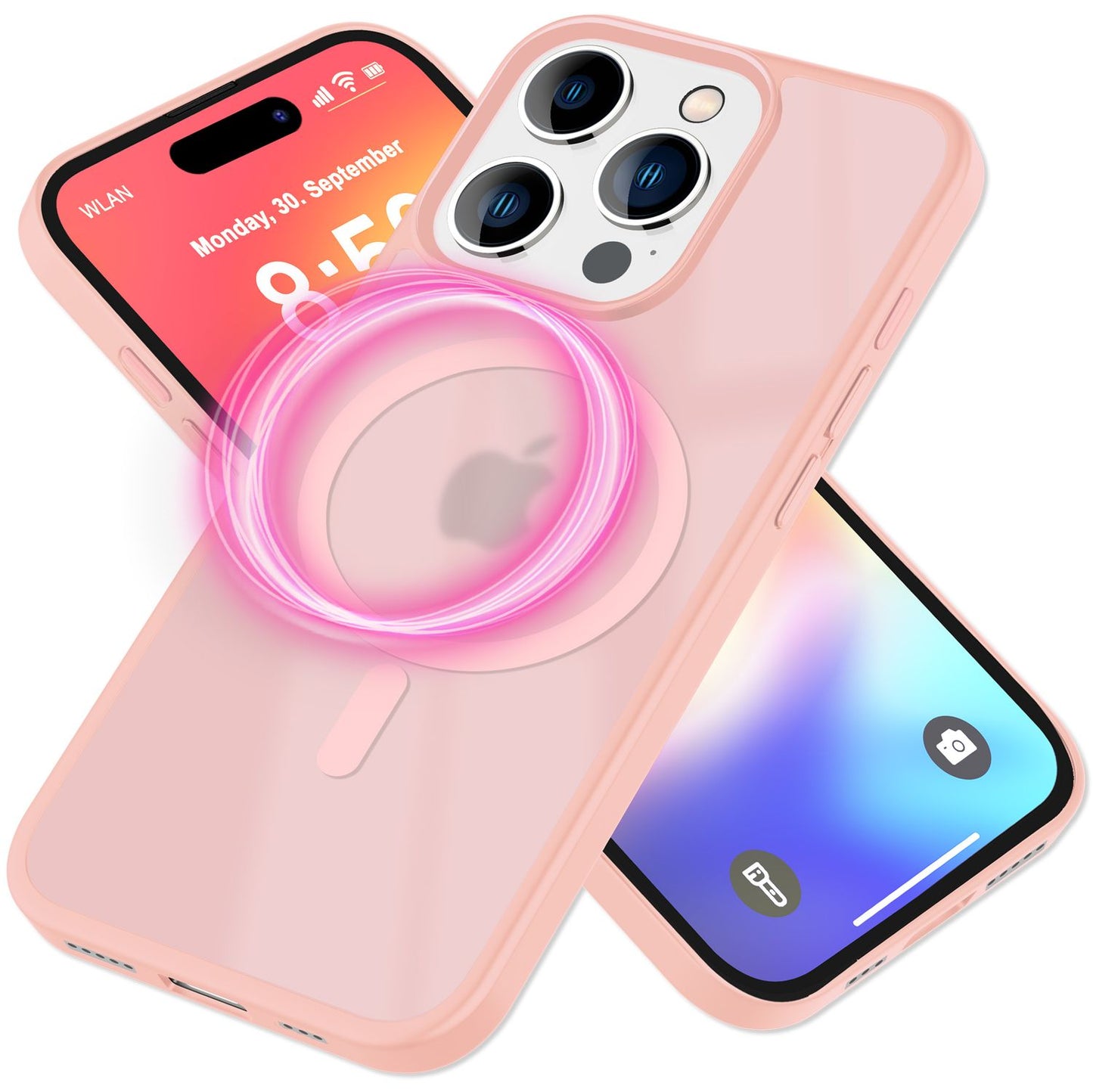NALIA Matte MagSafe Hybrid Hülle für iPhone 16 Pro Max, Anti-Fingerabdruck Acryl Rückseite, Semi-Transparent