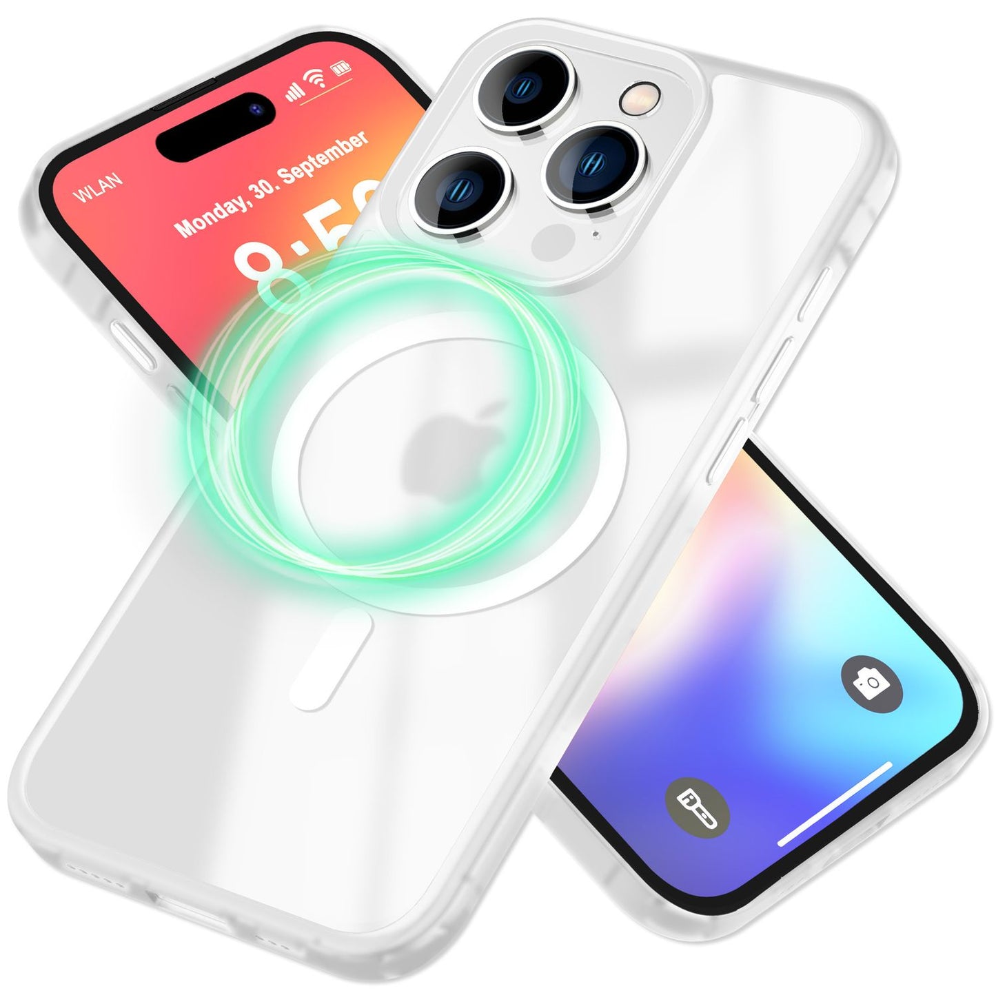 NALIA Matte MagSafe Hybrid Hülle für iPhone 16 Pro Max, Anti-Fingerabdruck Acryl Rückseite, Semi-Transparent