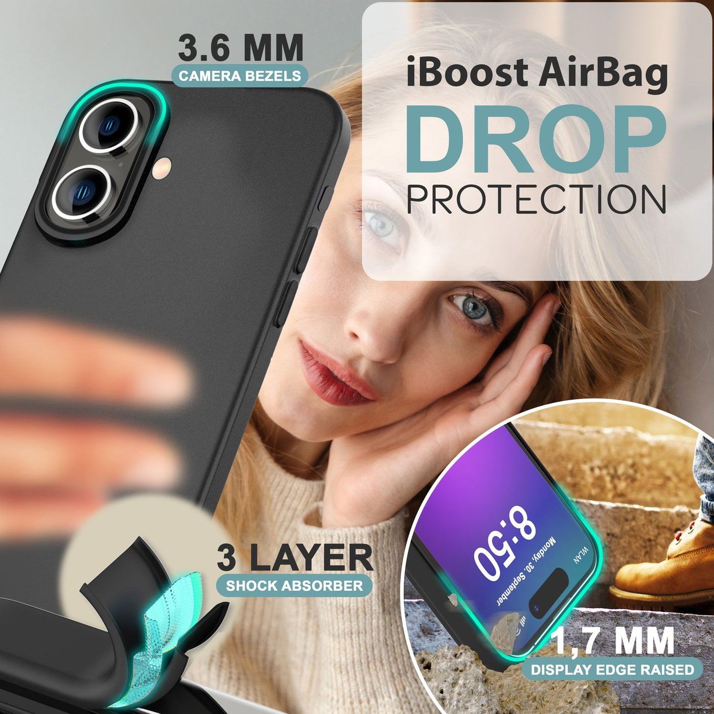 NALIA IPhone Silikonhülle Matt – Rutschfestes Design, Stoßschutz, TPU Beschichtung