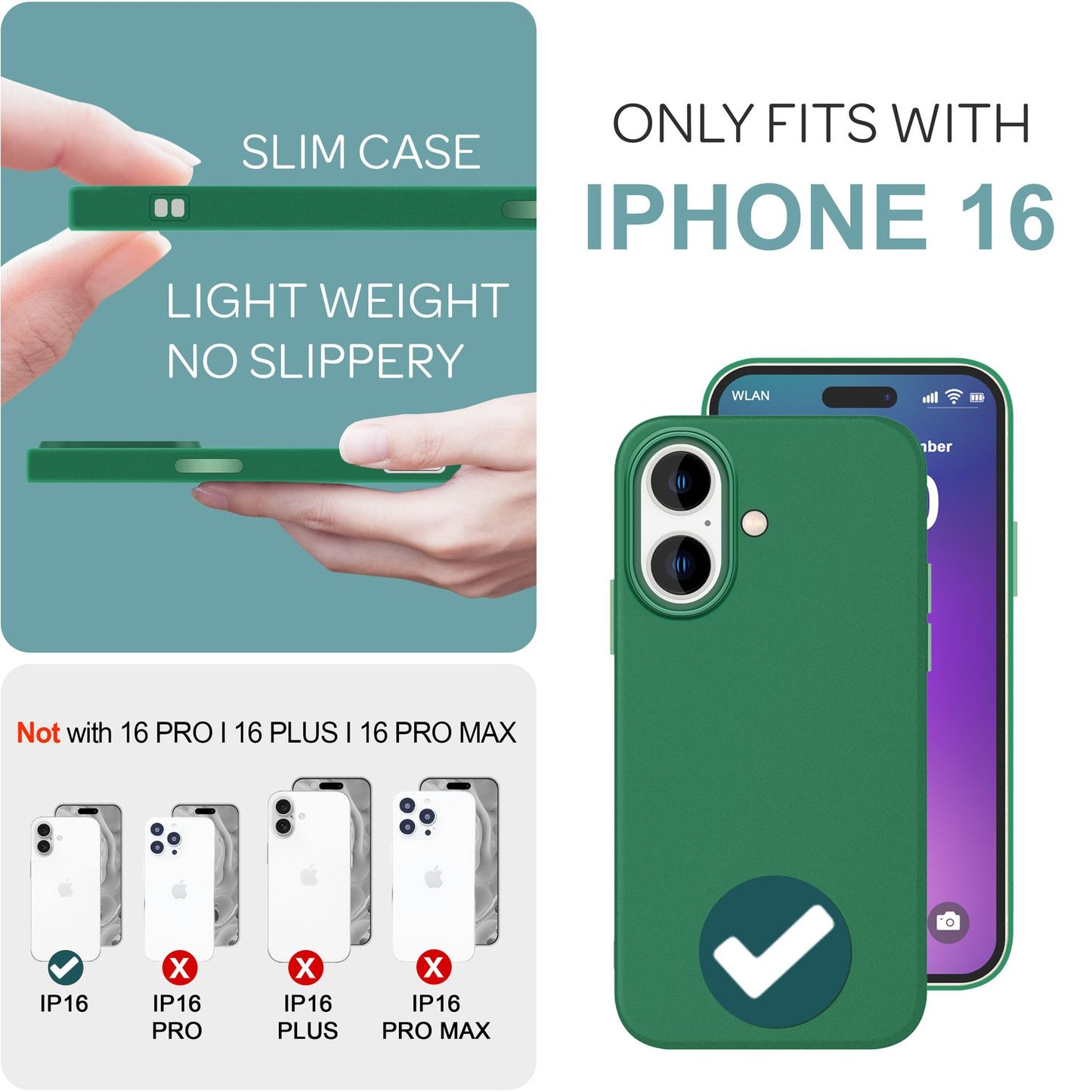 NALIA IPhone Silikonhülle Matt – Rutschfestes Design, Stoßschutz, TPU Beschichtung