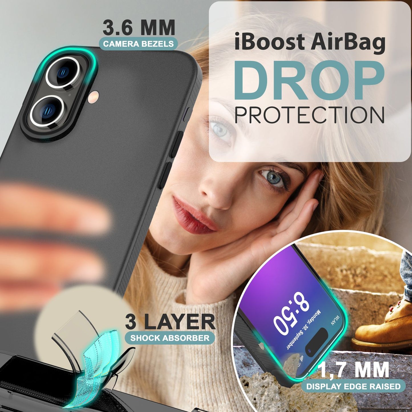 NALIA IPhone Silikonhülle Matt – Rutschfestes Design, Stoßschutz, TPU Beschichtung