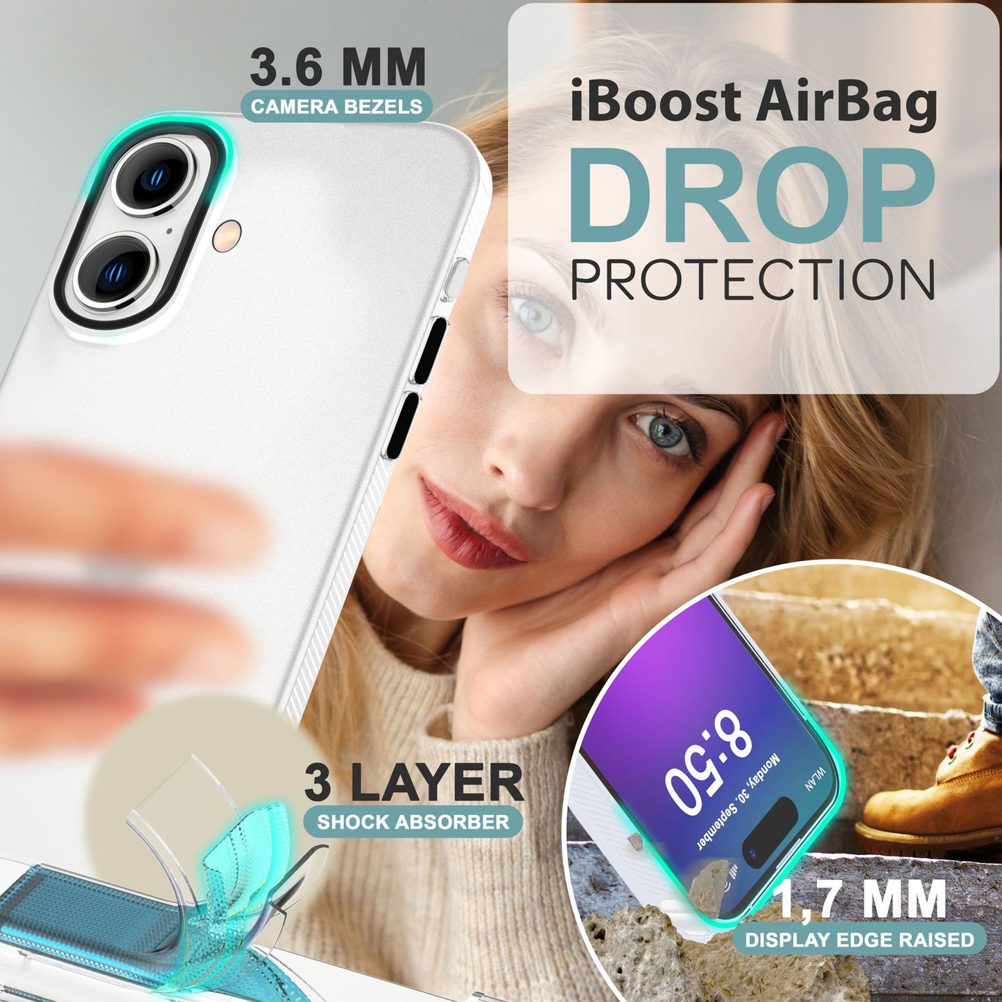 NALIA IPhone Silikonhülle Matt – Rutschfestes Design, Stoßschutz, TPU Beschichtung