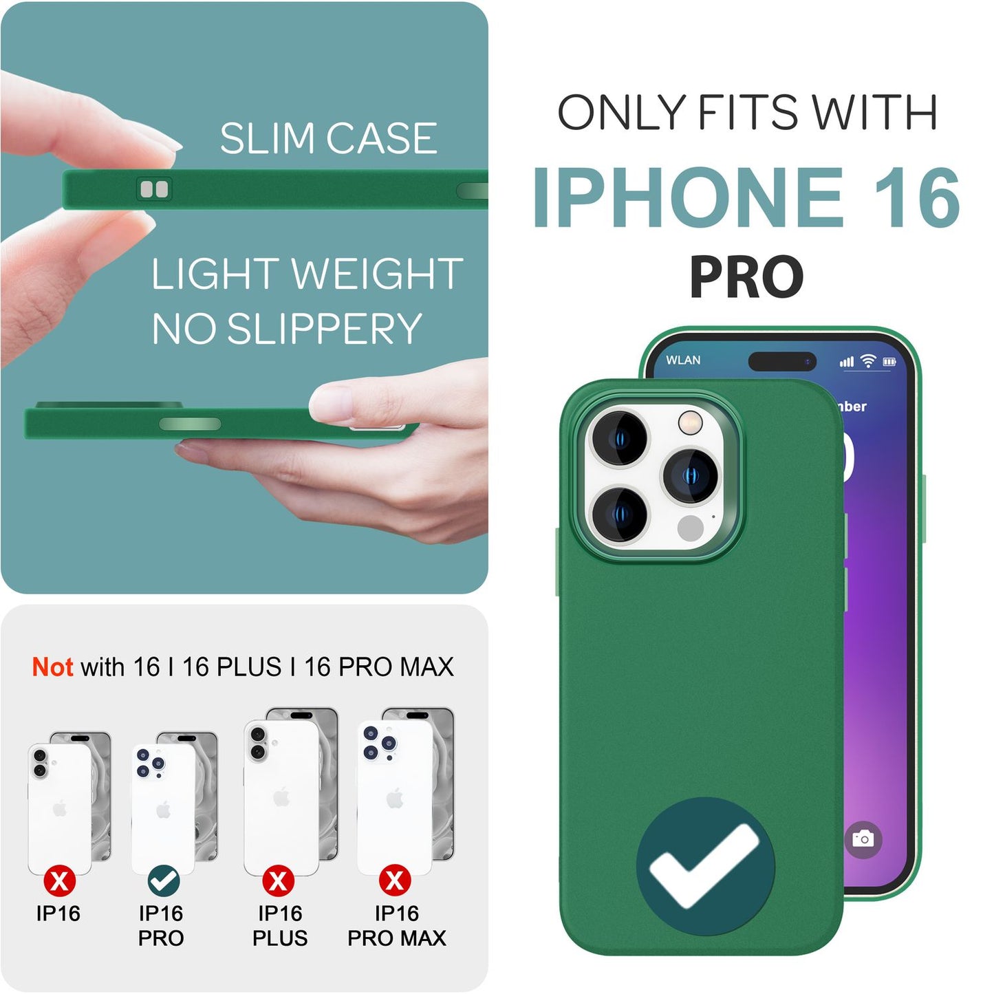 NALIA Fein Mattierte Silikonhülle - Passgenau Für iPhone 16 Pro, TPU-Silikon, Rutschfest