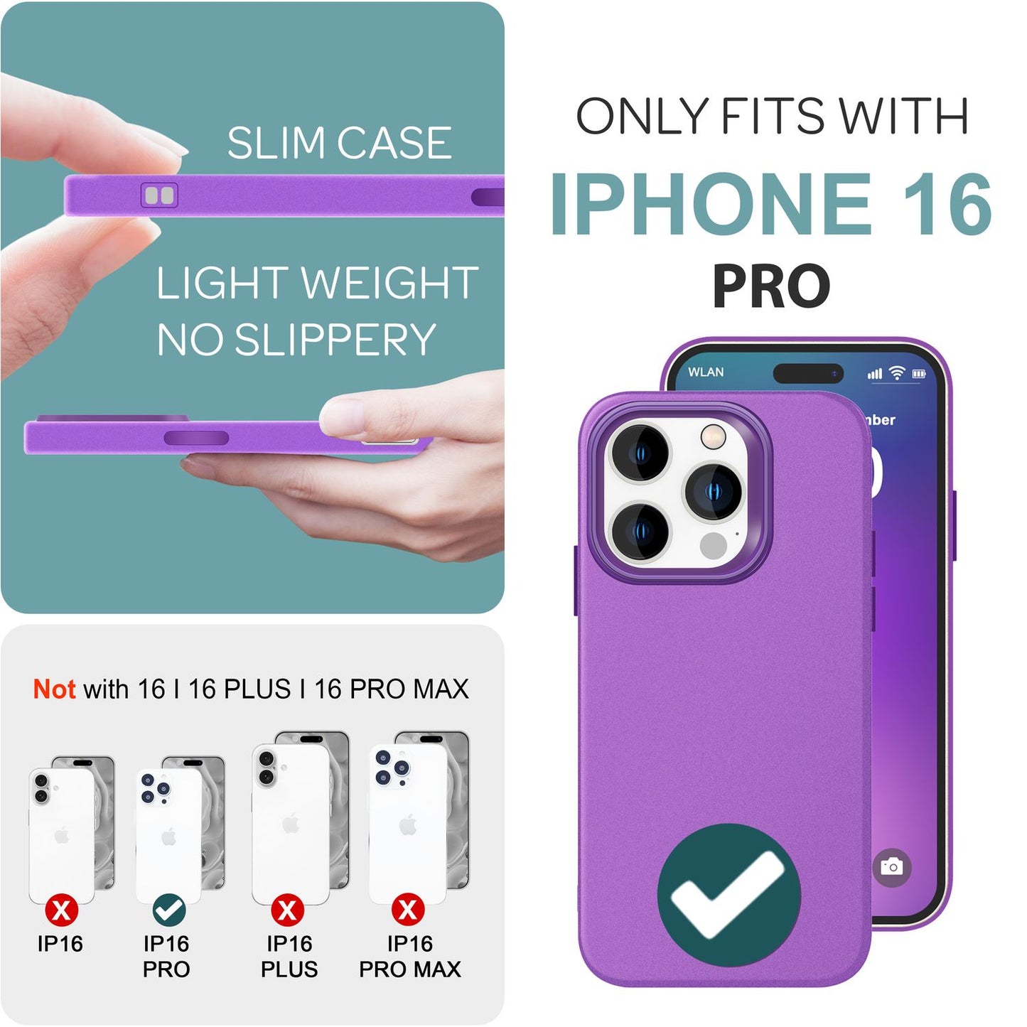 NALIA Fein Mattierte Silikonhülle - Passgenau Für iPhone 16 Pro, TPU-Silikon, Rutschfest