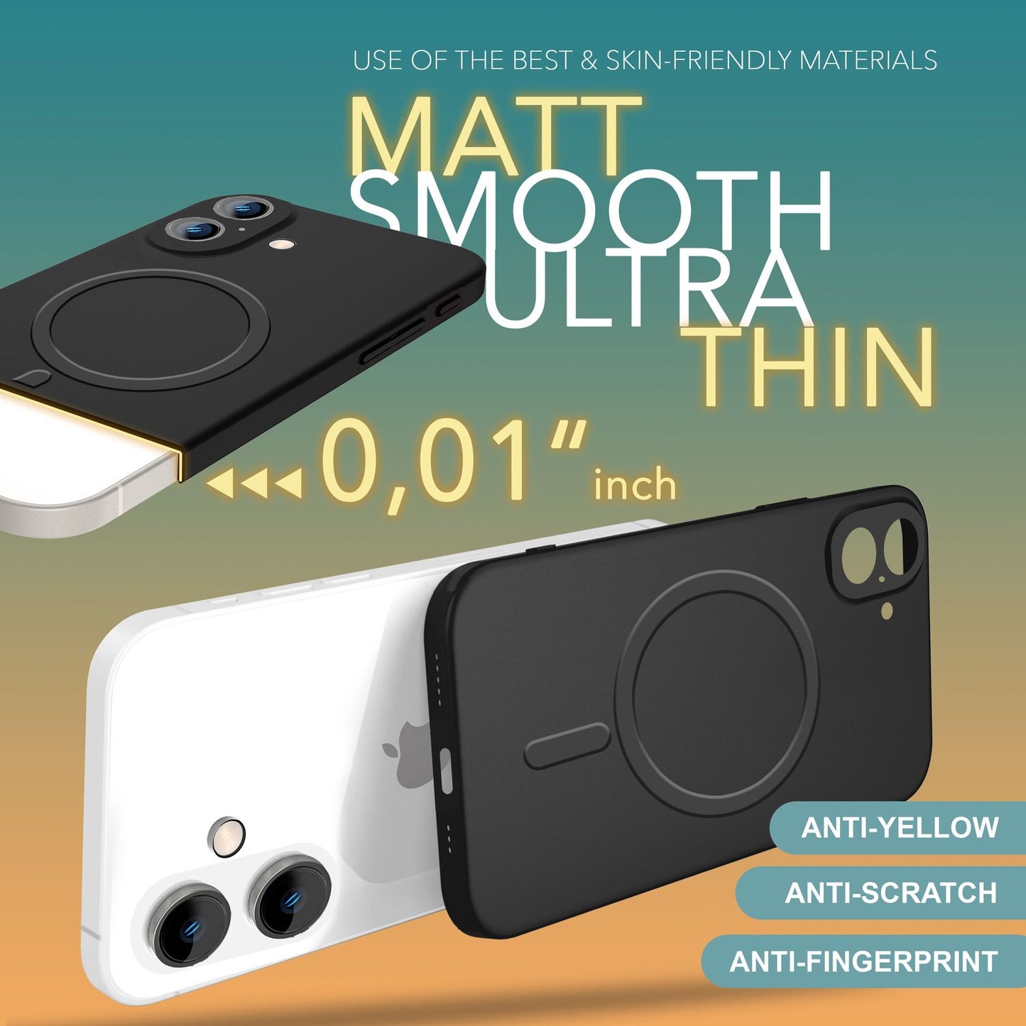 Husă NALIA Ultra Thin MagSafe pentru iPhone 16, Husă de protecție ultra subțire de 0,3 mm, Husă de telefon ușoară