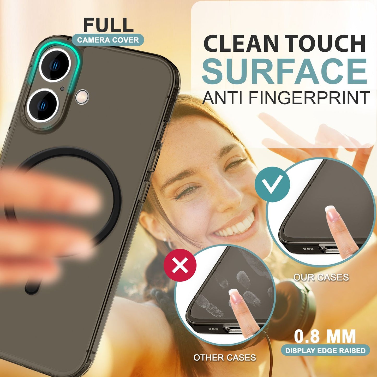 Husă NALIA Ultra Thin MagSafe pentru iPhone 16, Husă de protecție ultra subțire de 0,3 mm, Husă de telefon ușoară