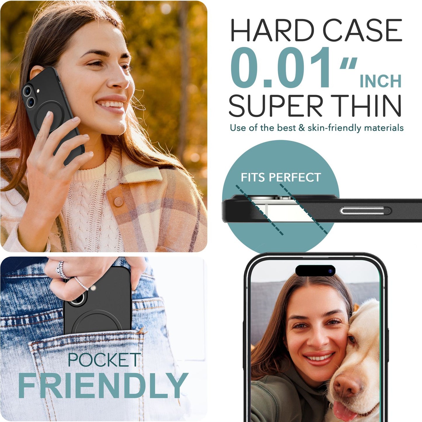 Husă NALIA Ultra Thin MagSafe pentru iPhone 16 Plus, Husă de protecție ultra subțire de 0,3 mm, Husă de telefon subțire