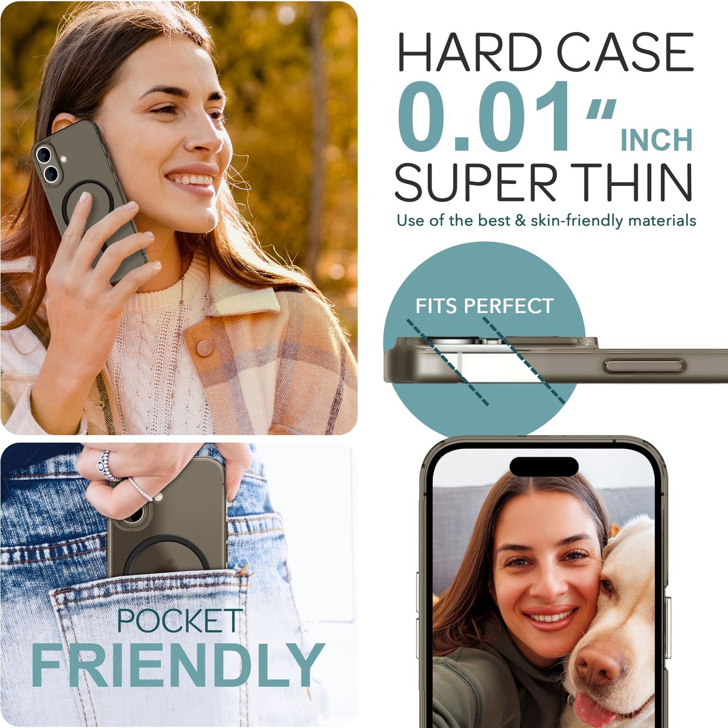 Husă NALIA Ultra Thin MagSafe pentru iPhone 16 Plus, Husă de protecție ultra subțire de 0,3 mm, Husă de telefon subțire