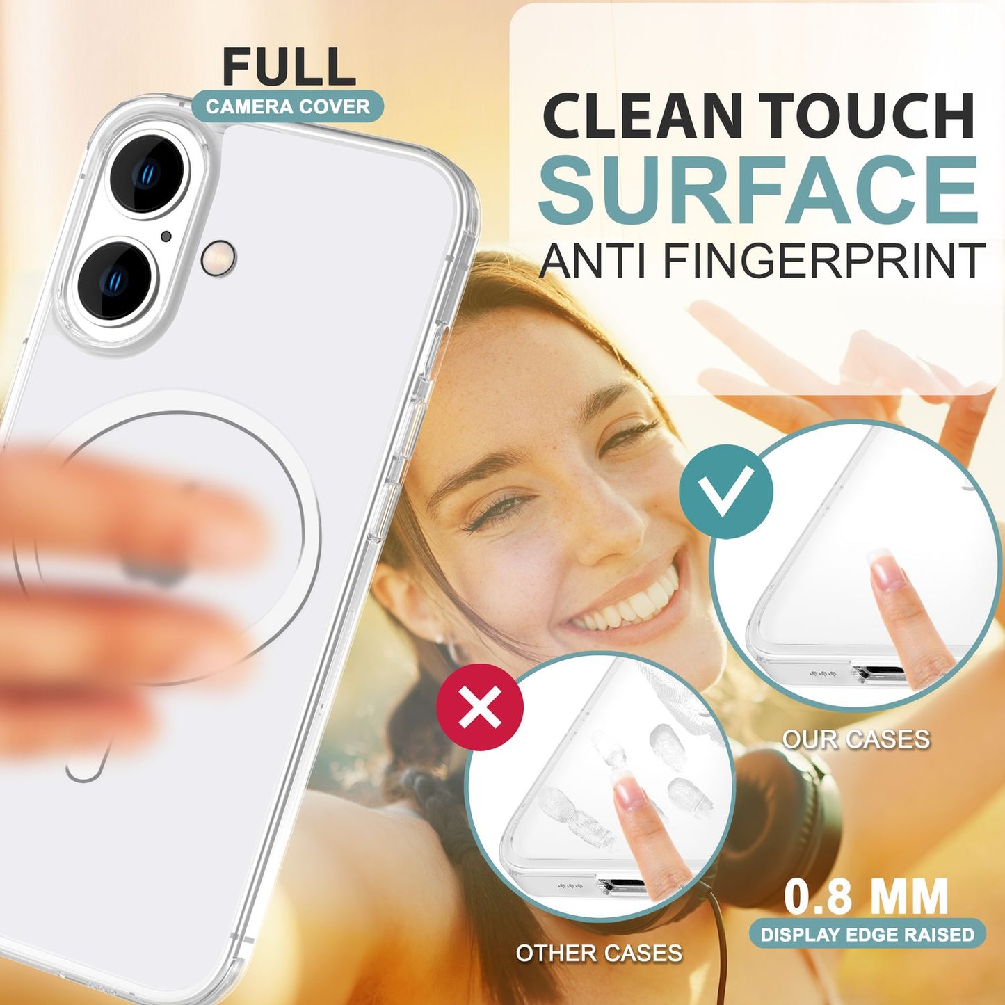 Husă NALIA Ultra Thin MagSafe pentru iPhone 16 Plus, Husă de protecție ultra subțire de 0,3 mm, Husă de telefon subțire