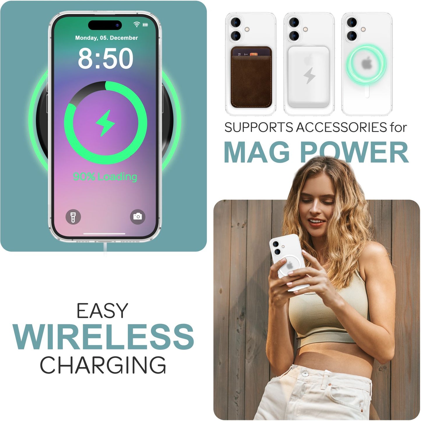 Husă NALIA Ultra Thin MagSafe pentru iPhone 16 Plus, Husă de protecție ultra subțire de 0,3 mm, Husă de telefon subțire