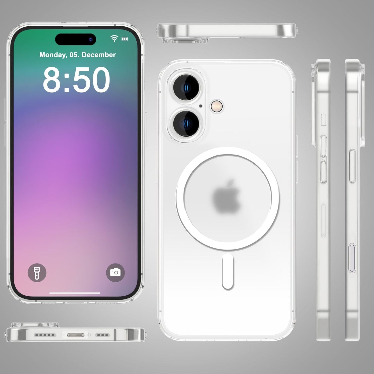 Husă NALIA Ultra Thin MagSafe pentru iPhone 16 Plus, Husă de protecție ultra subțire de 0,3 mm, Husă de telefon subțire