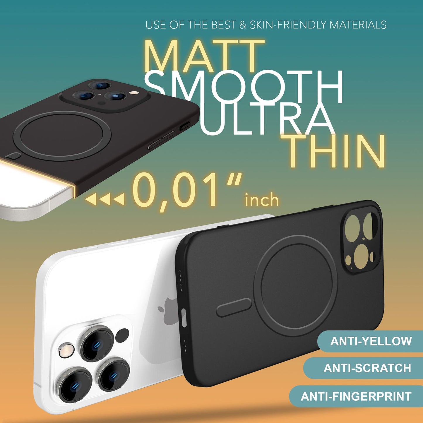 Husă NALIA Ultra Thin MagSafe pentru iPhone 16 Pro, Husă de protecție ultra subțire de 0,3 mm, Husă de telefon subțire