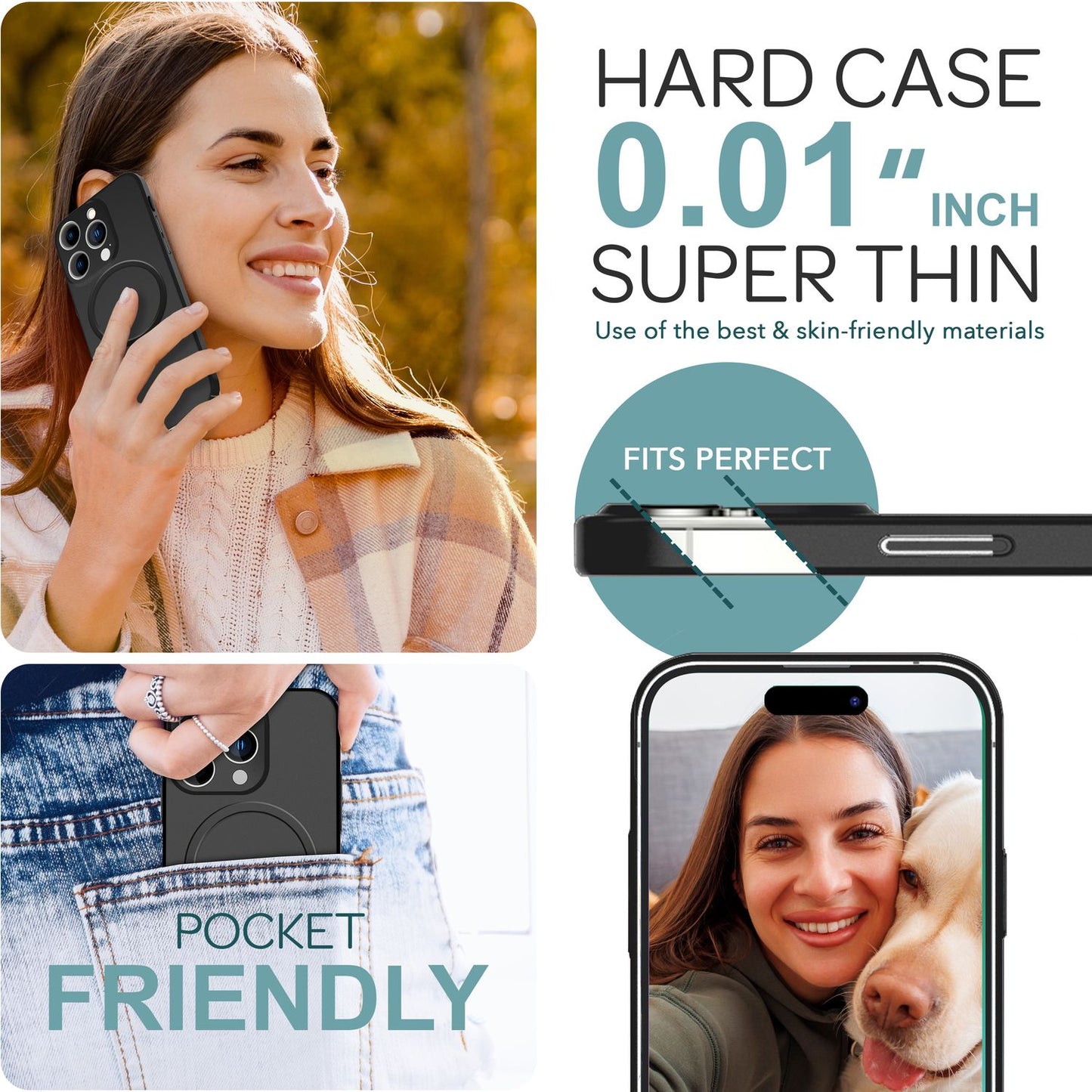 Husă NALIA Ultra Thin MagSafe pentru iPhone 16 Pro, Husă de protecție ultra subțire de 0,3 mm, Husă de telefon subțire