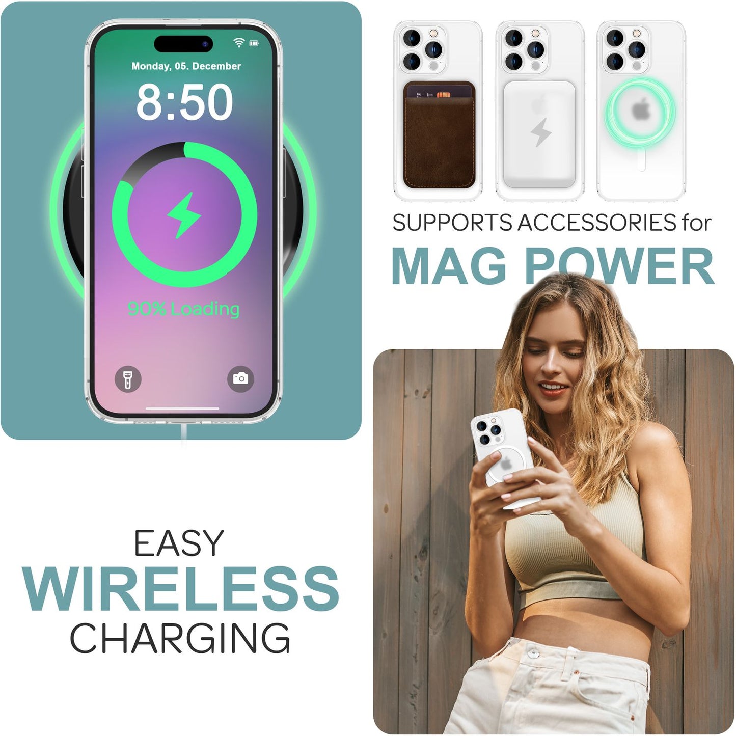 Husă NALIA MagSafe ultra-subțire - grosime 0,3 mm, compatibilă cu MagSafe, potrivire perfectă pentru iPhone 16 Pro Max